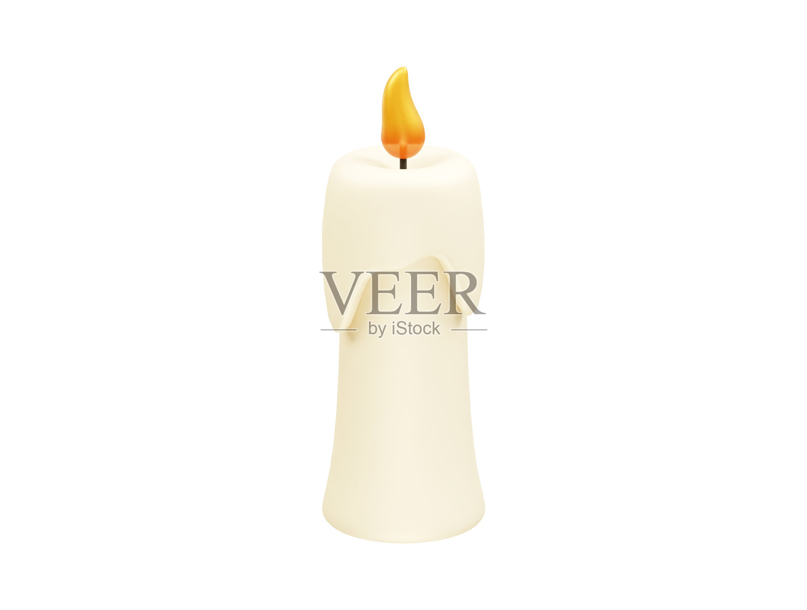 蜡烛图标 3D 渲染元素照片摄影图片