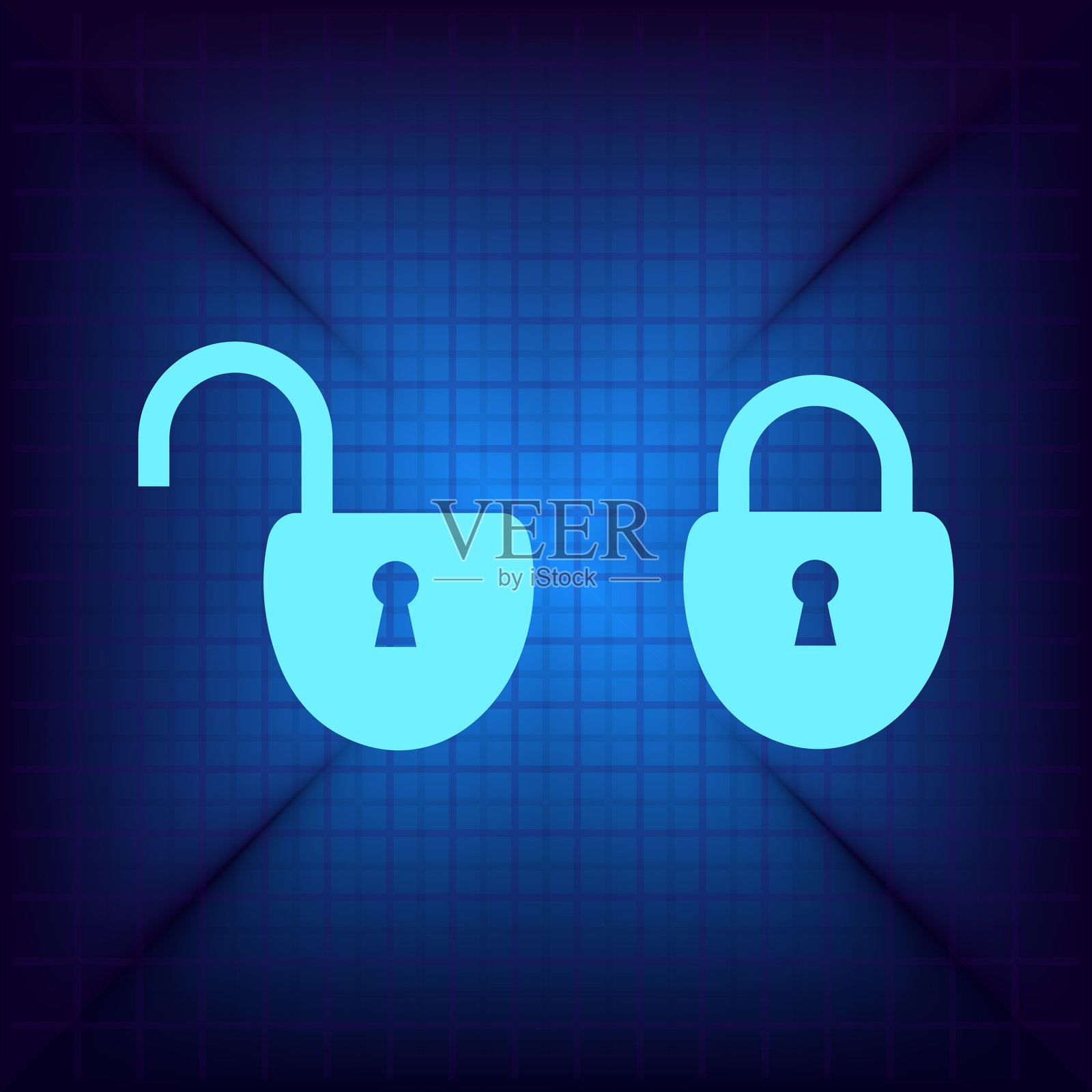 锁定向量插画图片素材