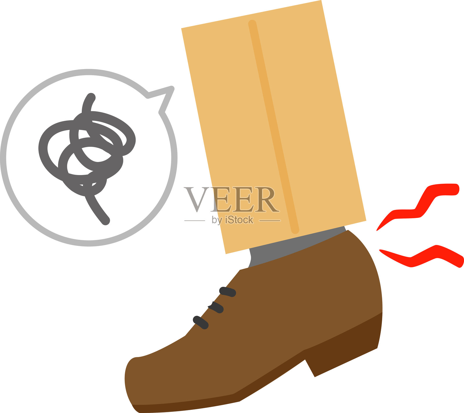 商务鞋磨出的水泡插画图片素材