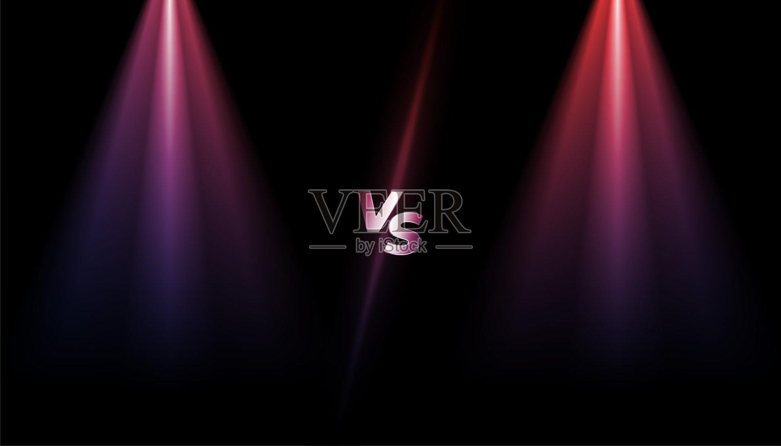 产品对决与对比横幅，带有聚光灯效果插画图片素材