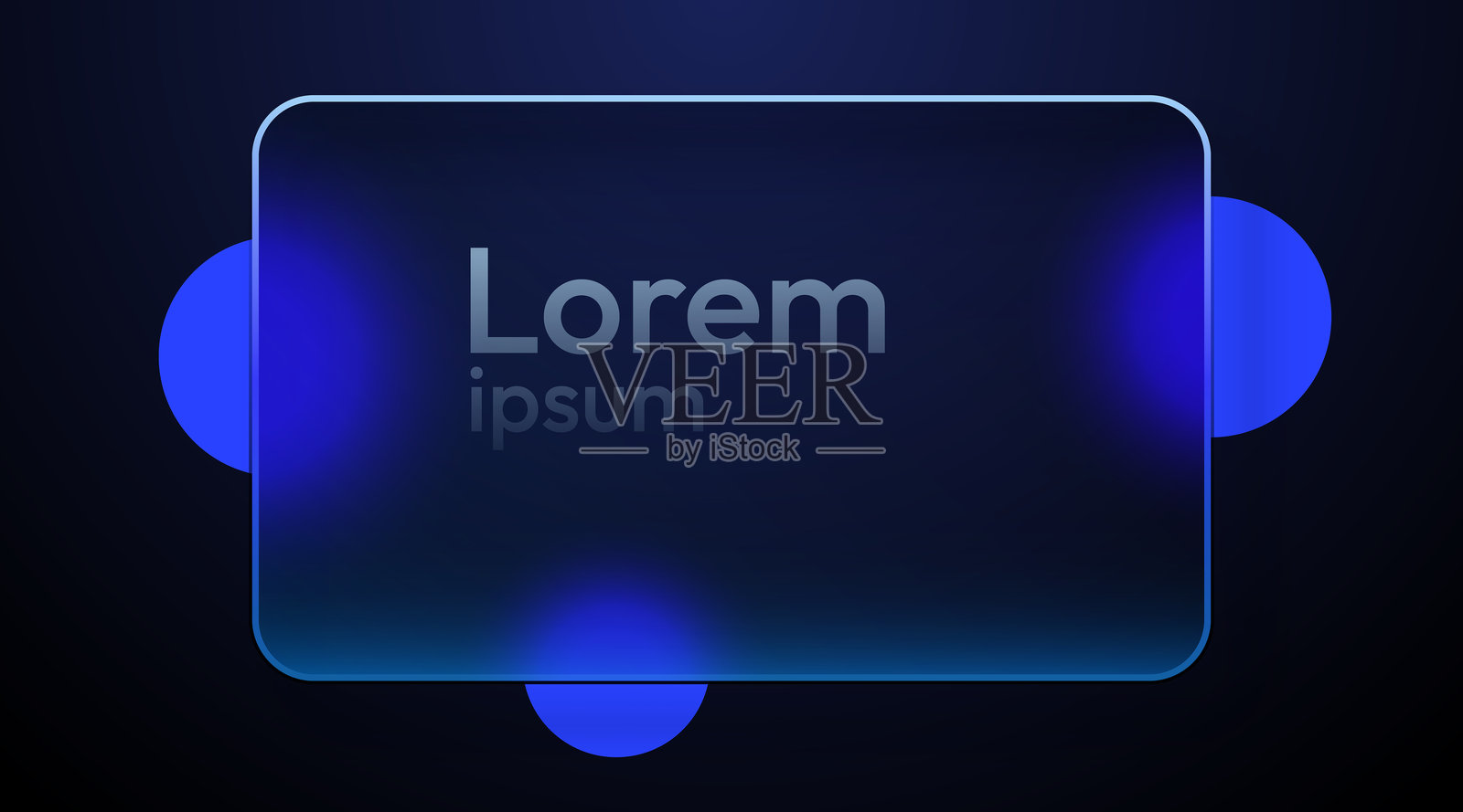 深色背景上的现代玻璃拟态风格边框。插画图片素材