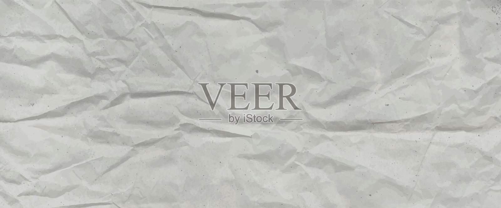 揉皱的灰色纸张纹理。带有褶皱纸板纹理的抽象白色背景。一张逼真的折叠后又展开的纸张的矢量插图。插画图片素材