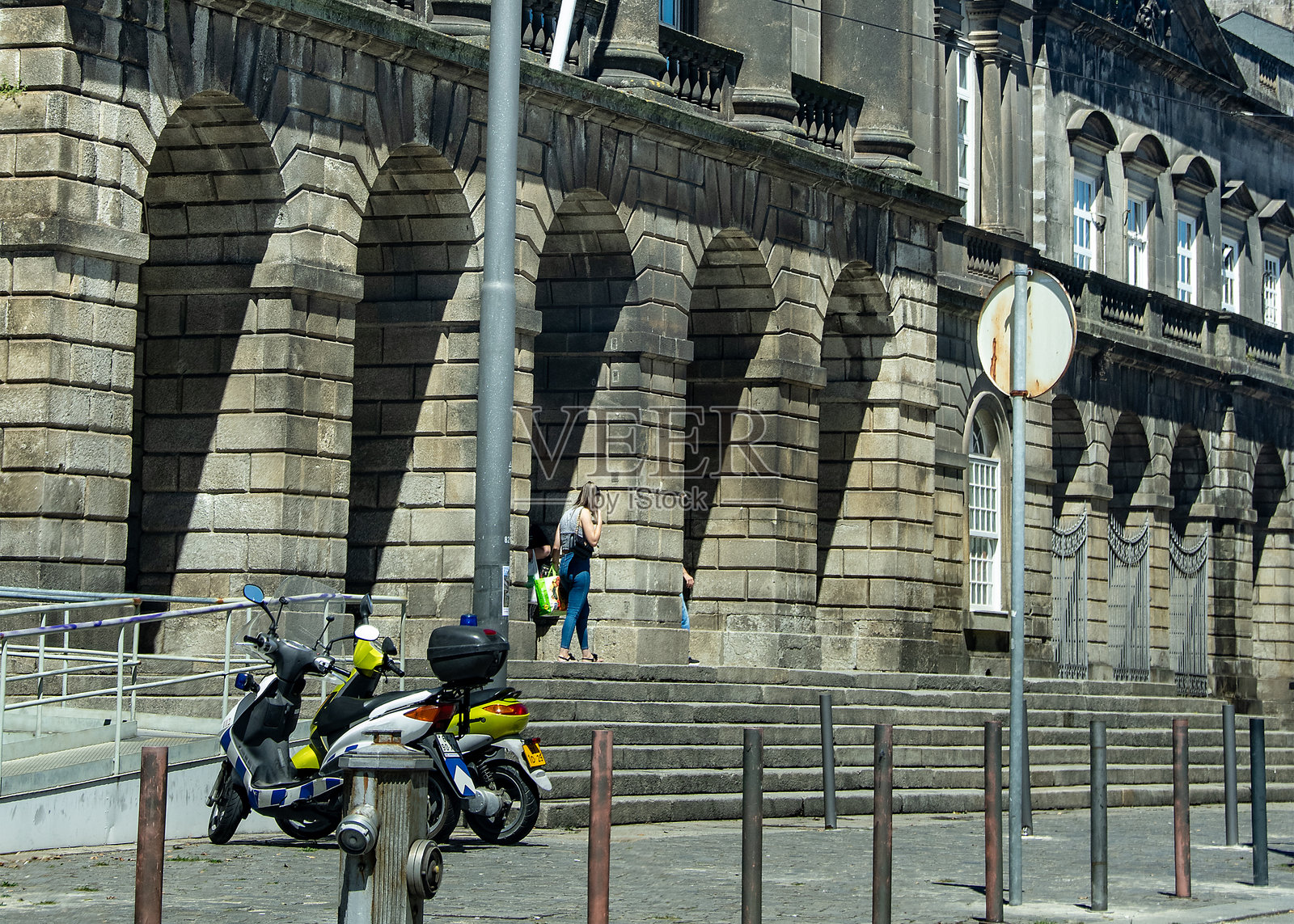 宏伟的新古典主义建筑透视图照片摄影图片