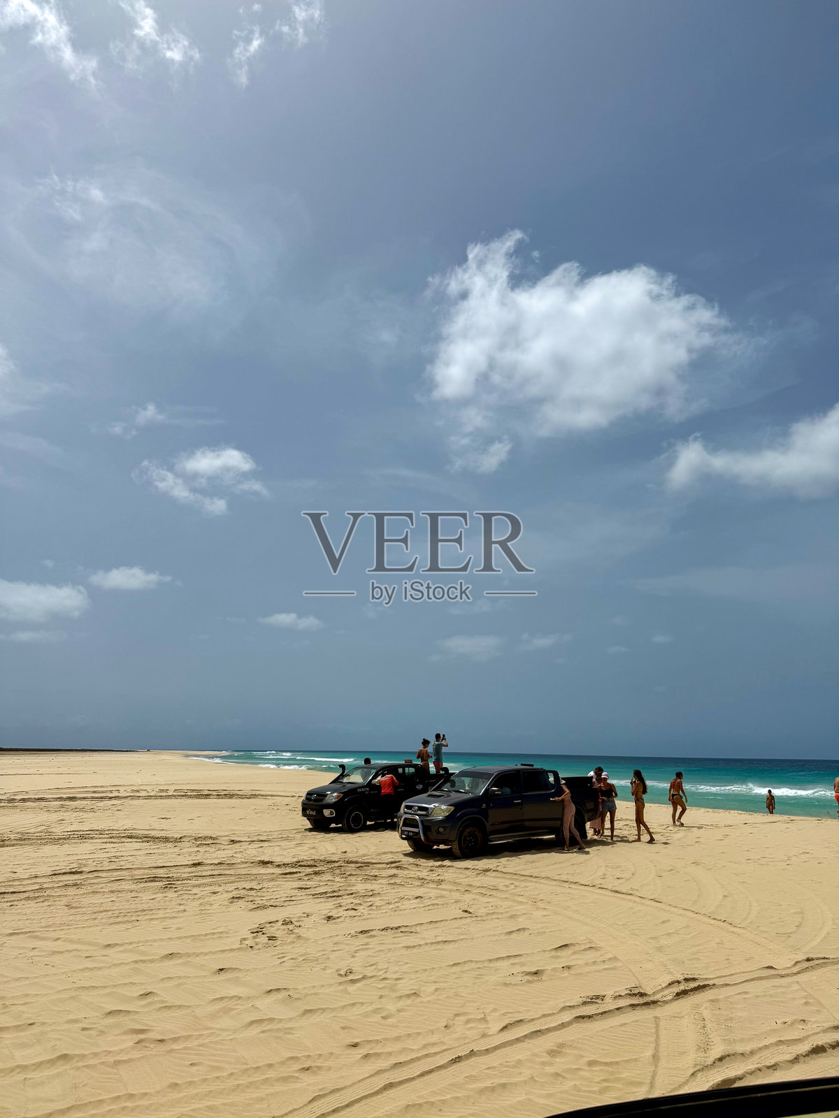 圣塔莫尼卡海滩，博阿维斯塔，佛得角照片摄影图片