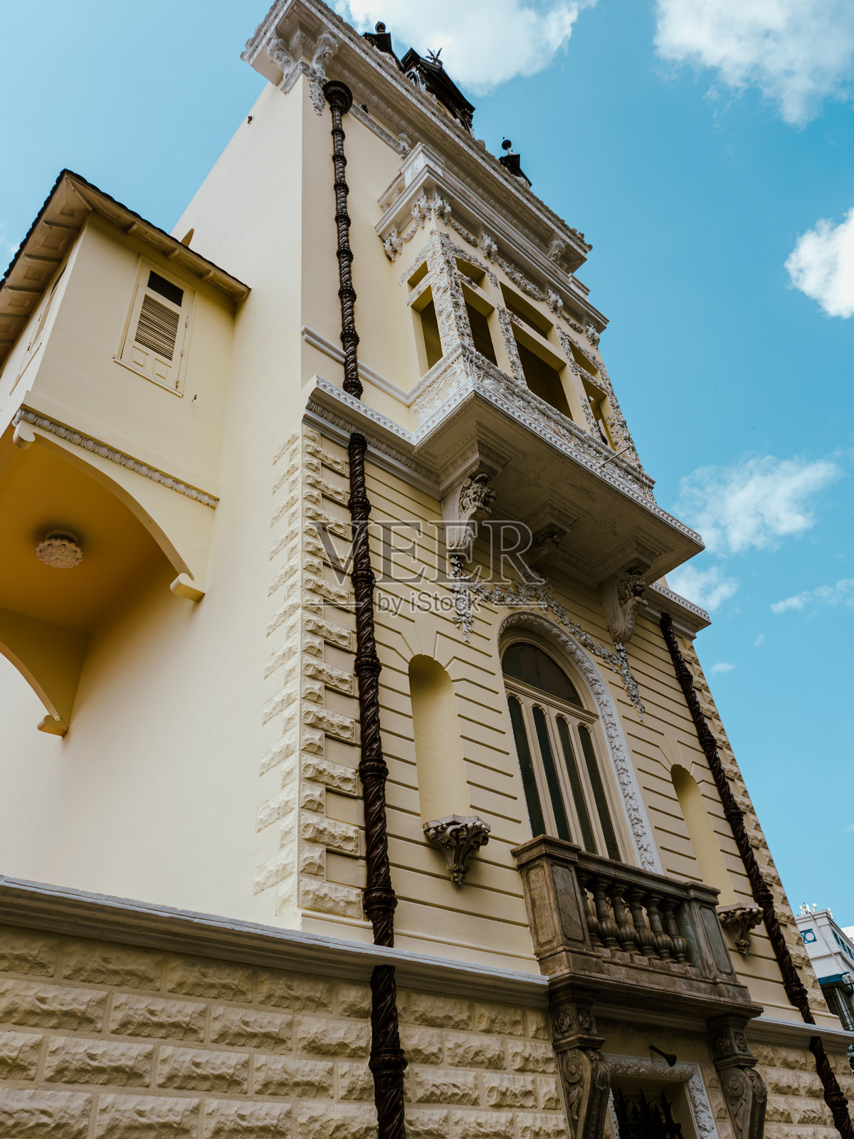 巴西贝伦历史悠久的博隆尼亚宫殿的折衷主义美好年代建筑照片摄影图片