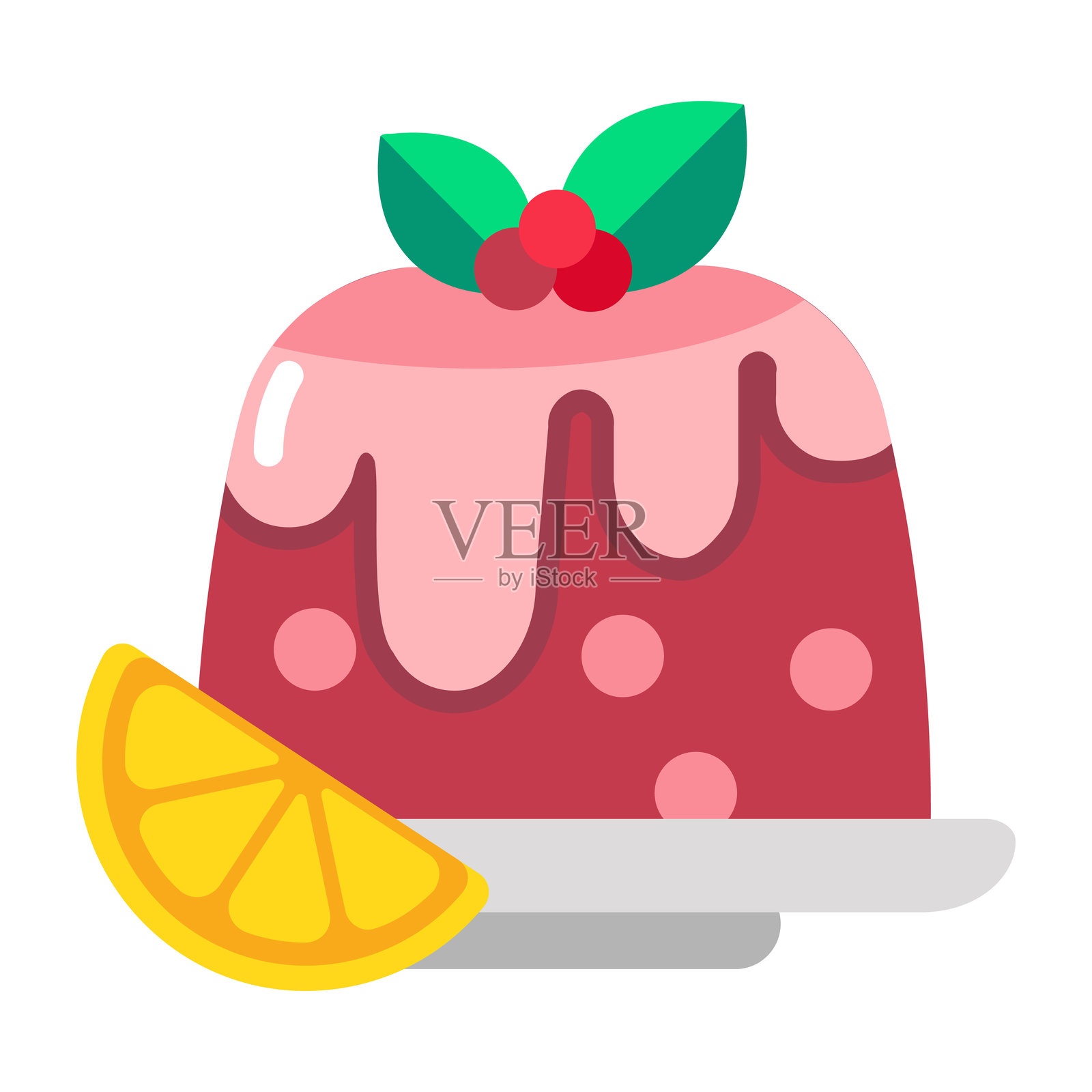 蛋糕布丁插画图片素材