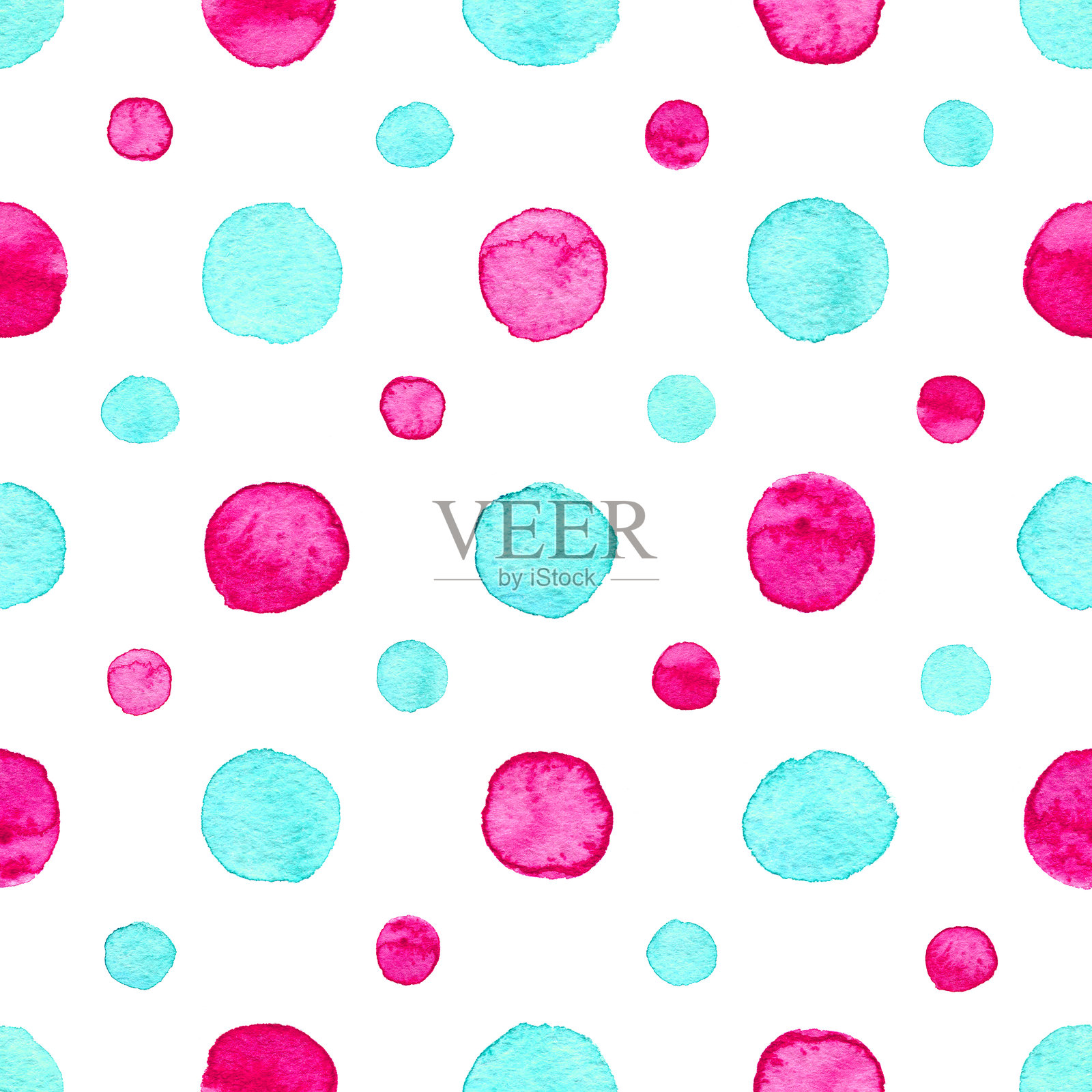 无缝水彩圆点图案插画图片素材