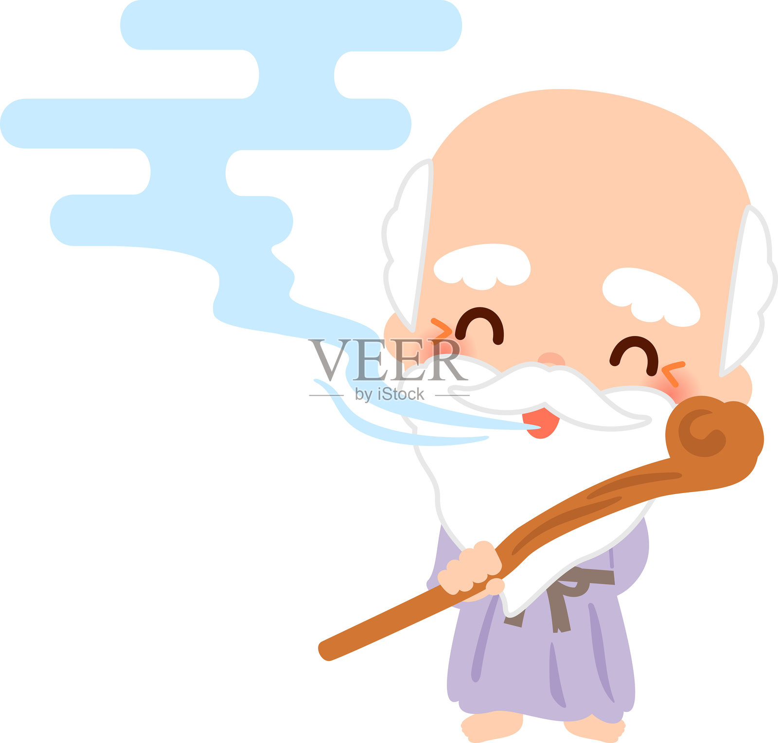 一位吸入薄雾的仙人形象插画图片素材