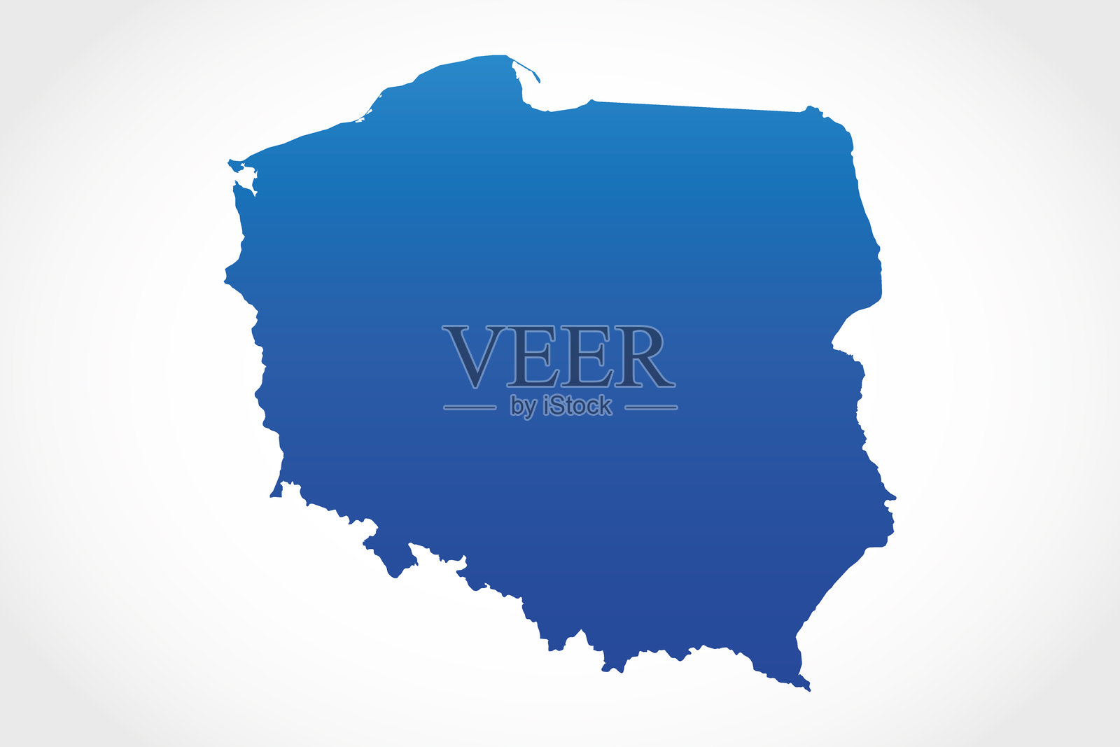 波兰详细轮廓地图矢量图插画图片素材