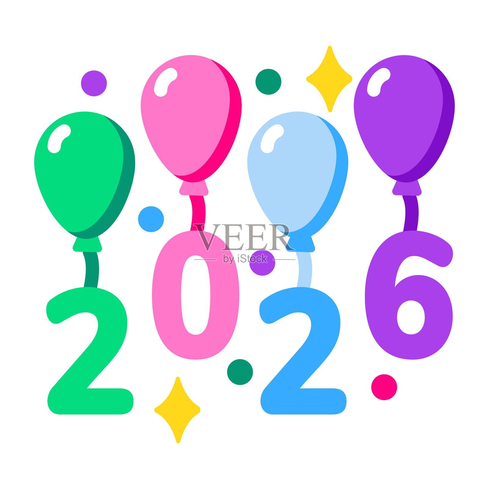 派对气球插画图片素材