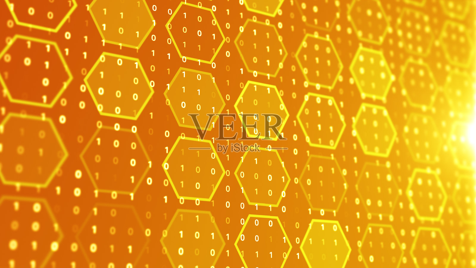 明亮的蓝色抽象几何科技动感波浪六边形背景 4K 素材图片照片摄影图片