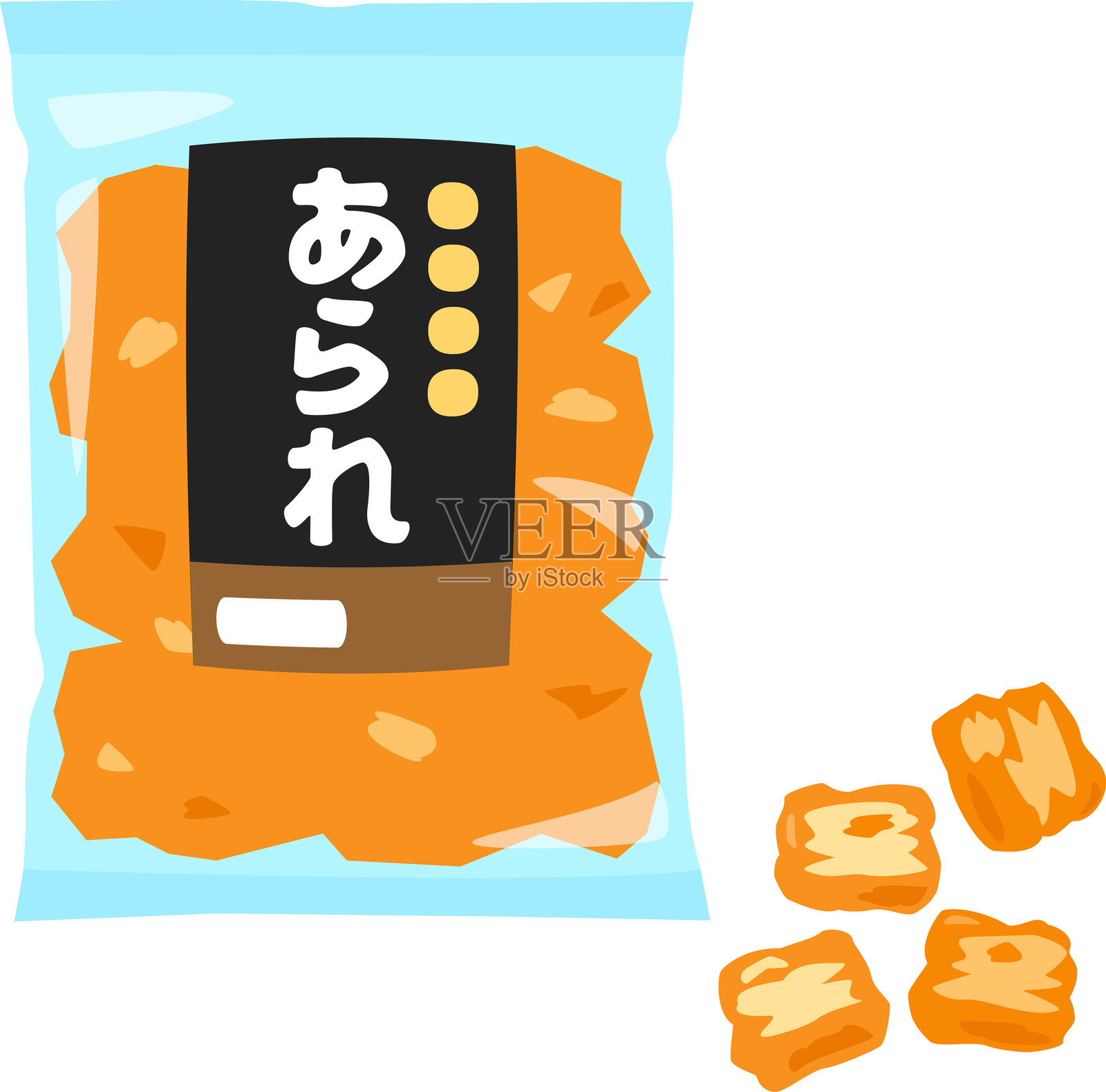 袋装米饼插画图片素材