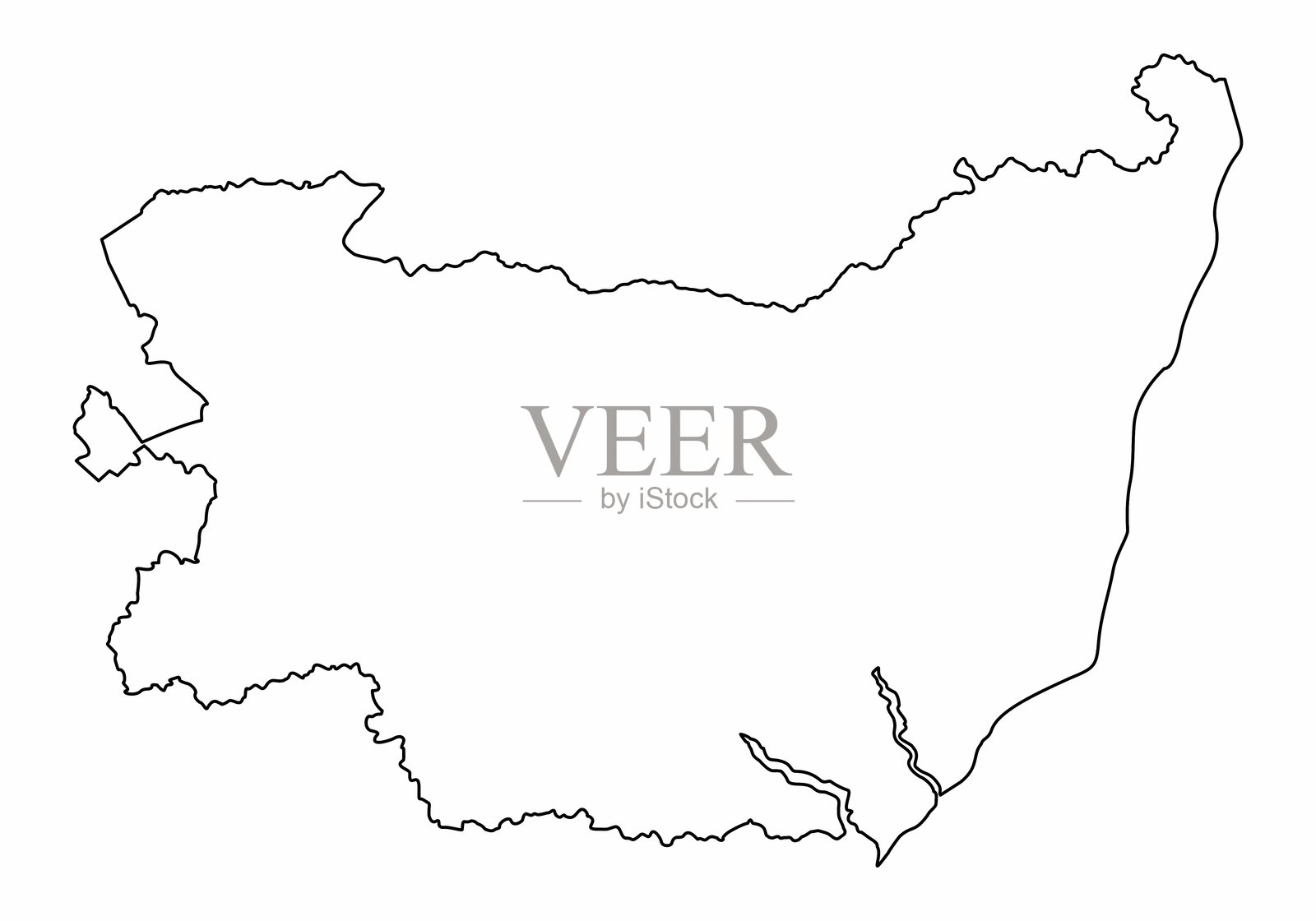 萨福克郡地图轮廓插画图片素材