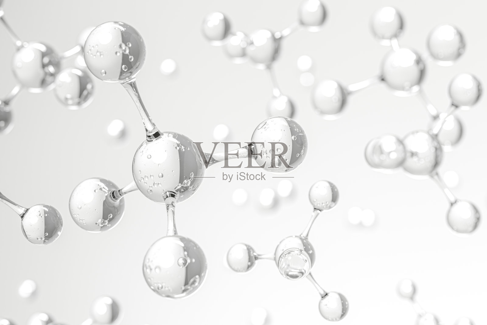 水晶般清晰的3D分子结构科学可视化设计 3D渲染照片摄影图片