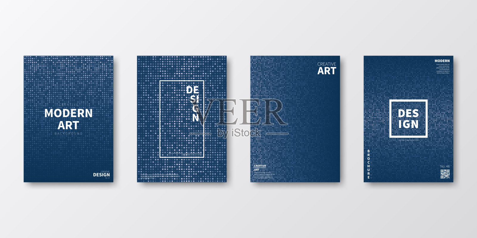 宣传册模板布局，蓝色封面设计，商业年报，传单，杂志插画图片素材