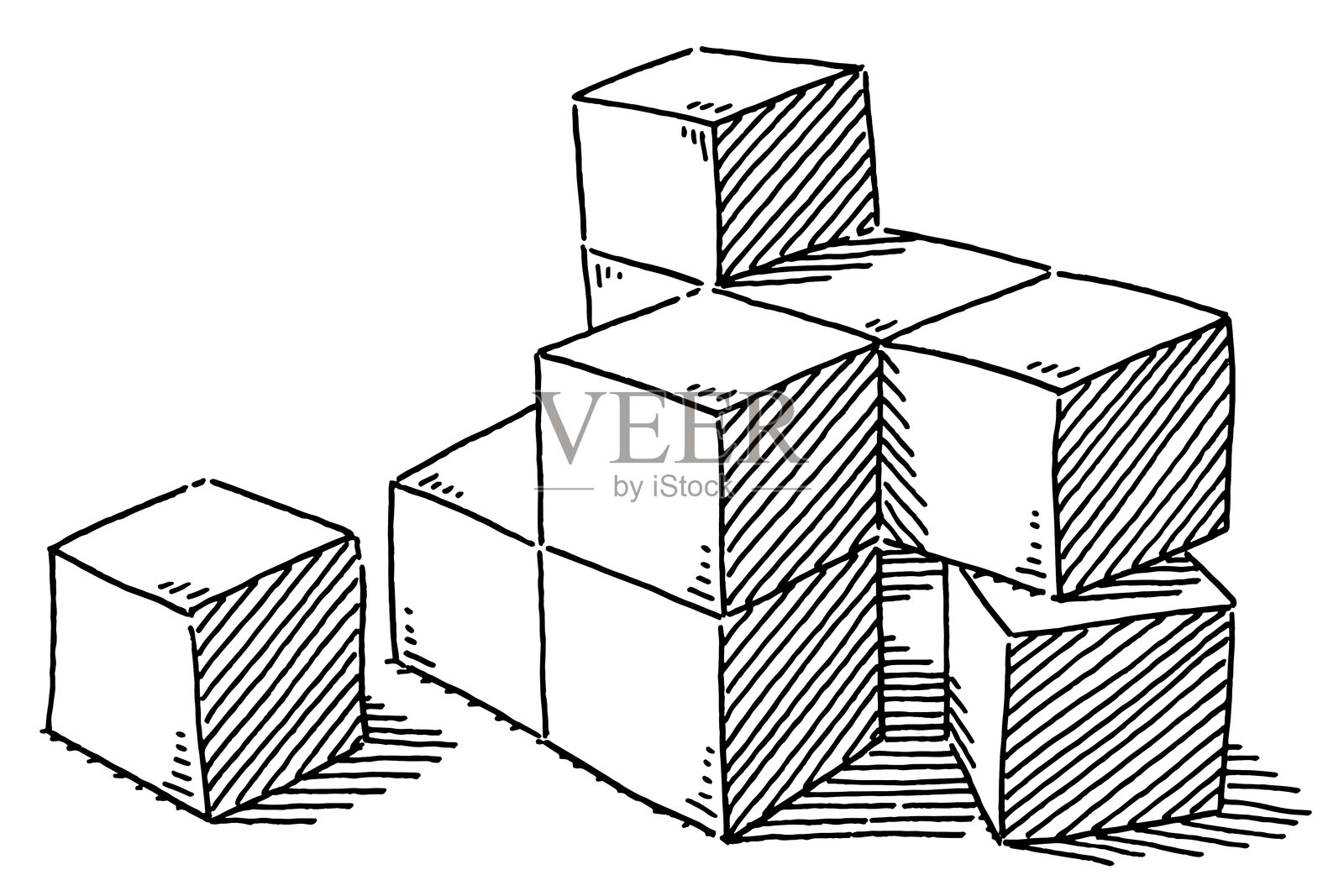 一组积木插画插画图片素材