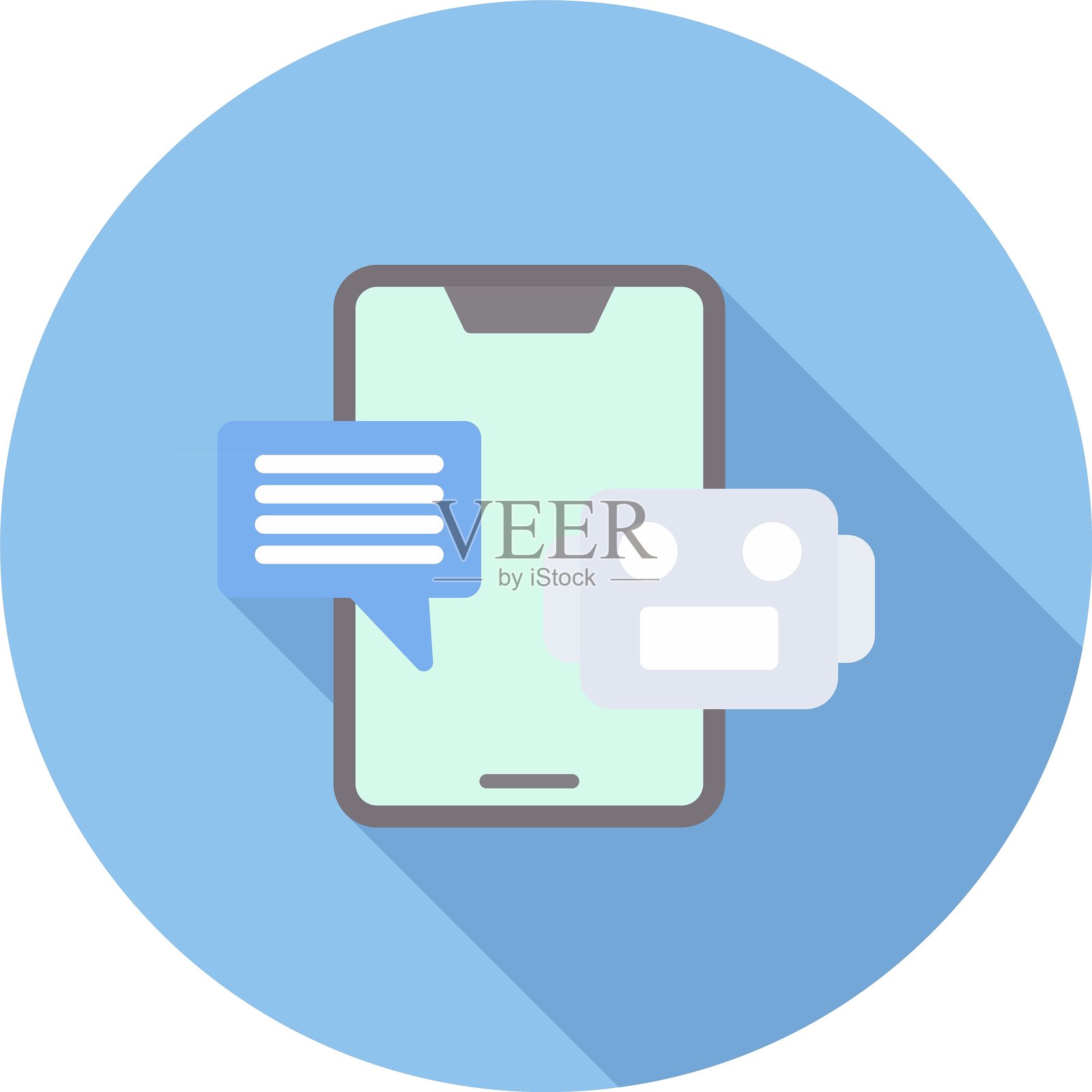 聊天机器人新图标设计创意插画图片素材