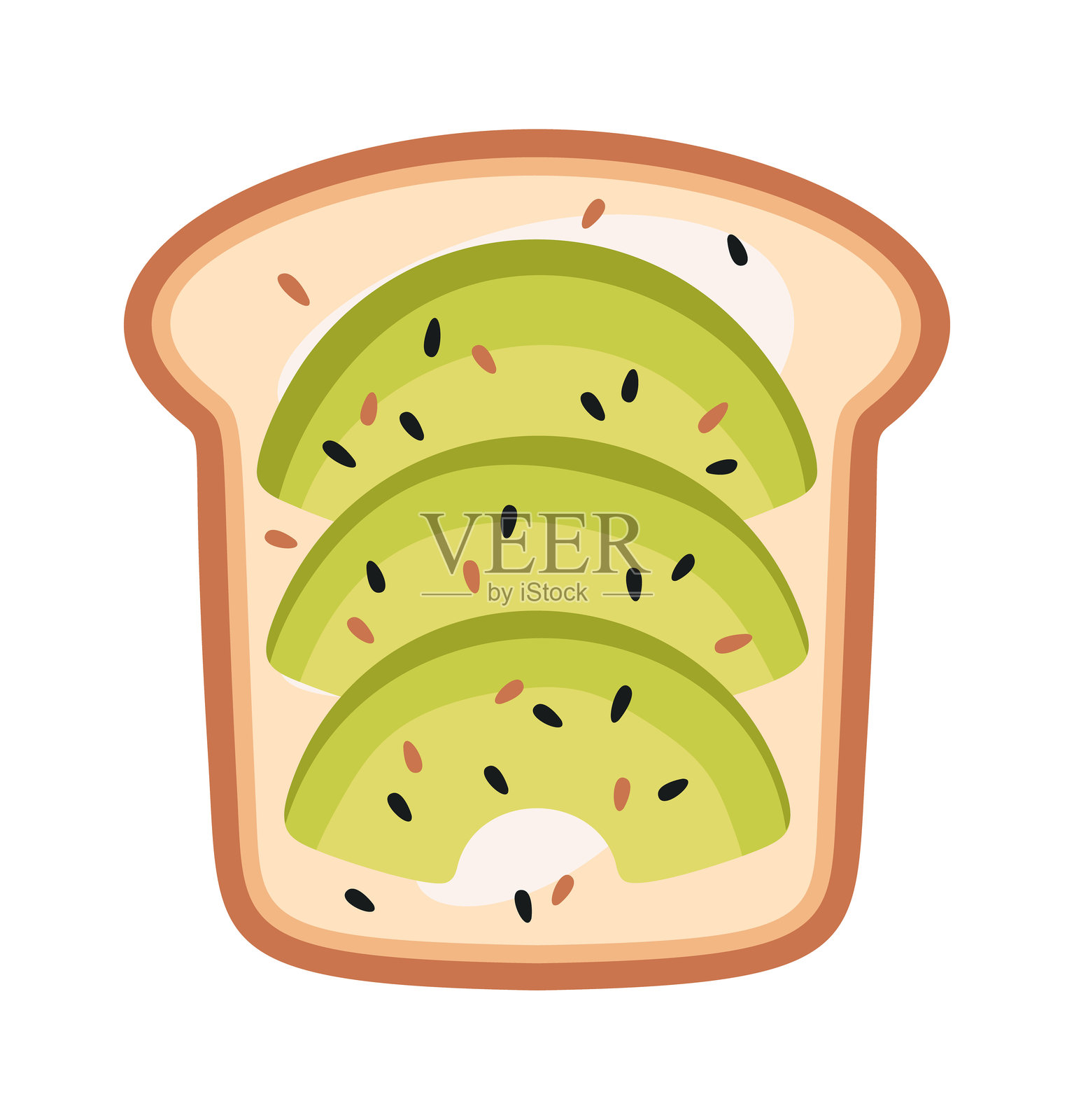 牛油果吐司早餐插画图片素材