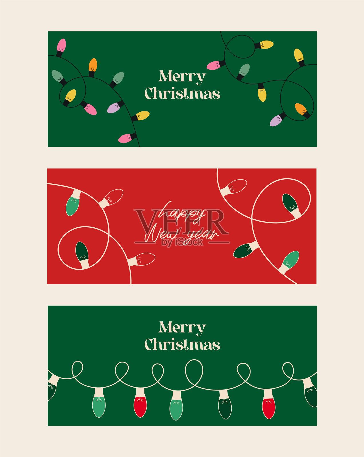 圣诞新年节日横幅模板插画图片素材