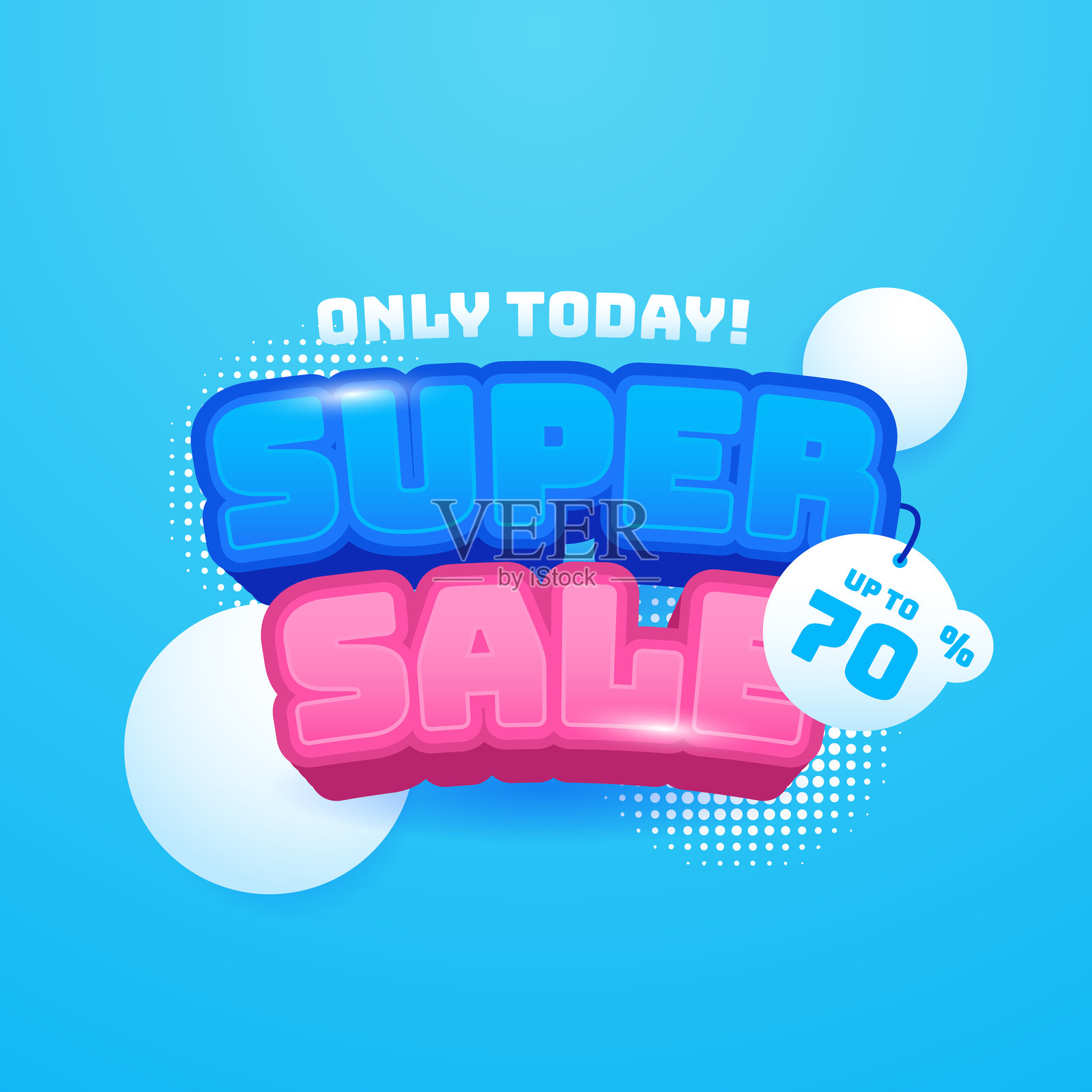 3D设计 彩色促销横幅 折扣插画图片素材