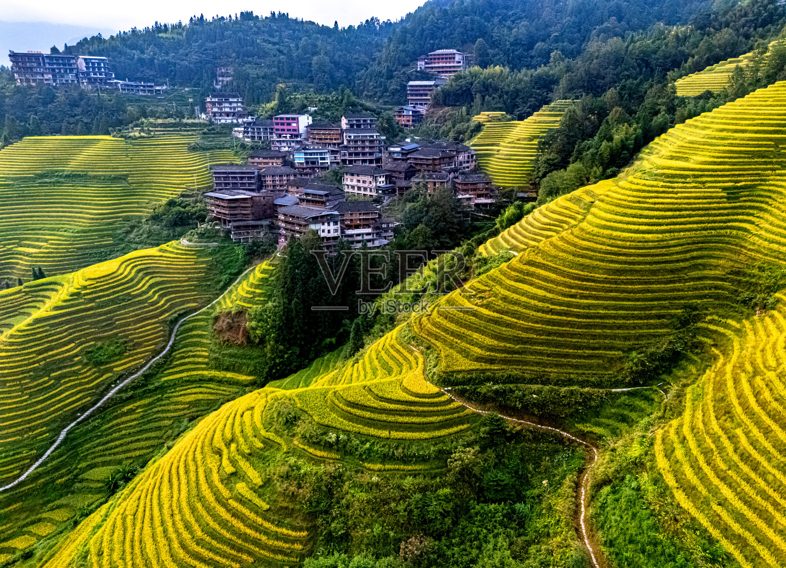中国广西龙胜梯田景观照片摄影图片