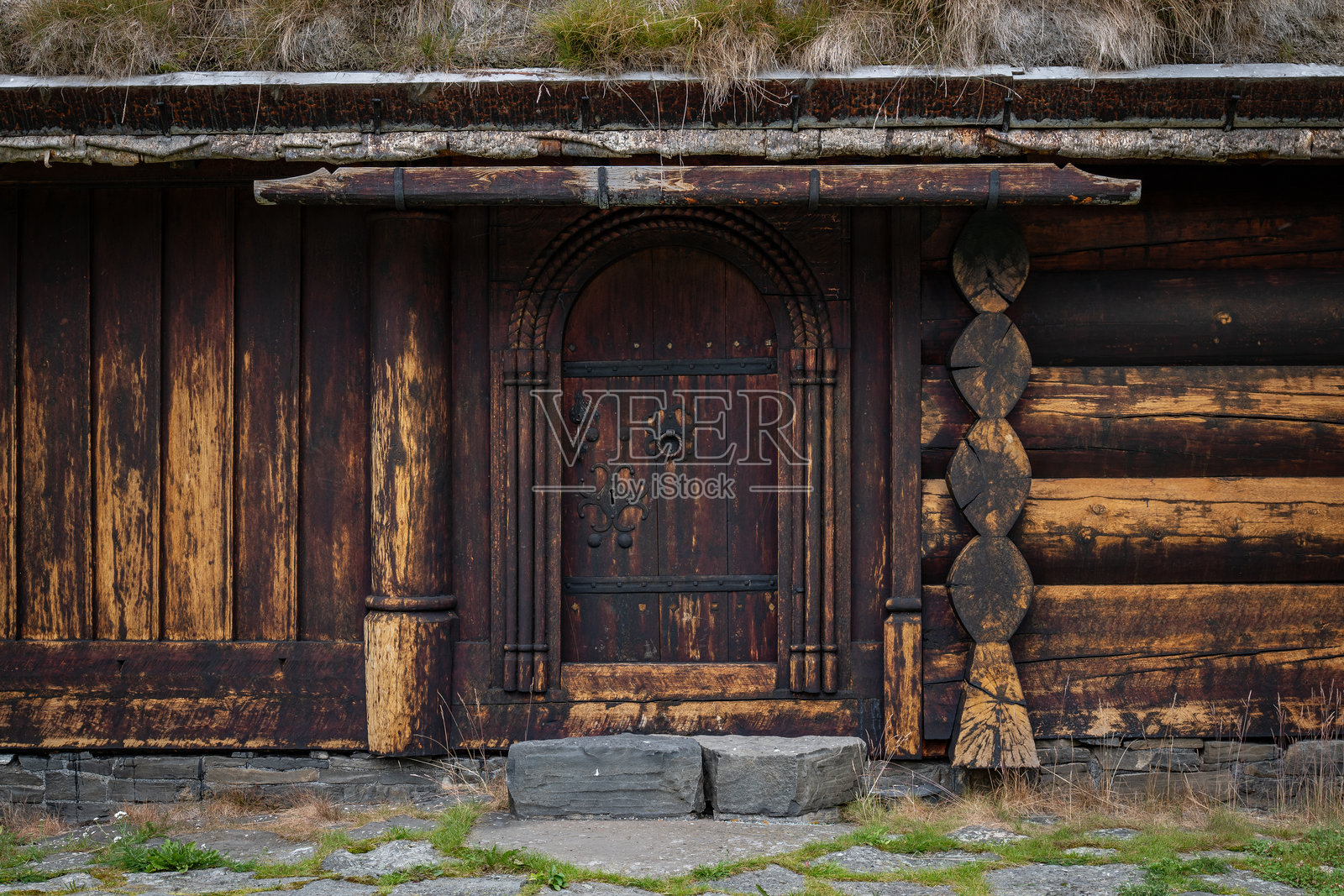 冰岛古老房屋的木门和墙壁照片摄影图片