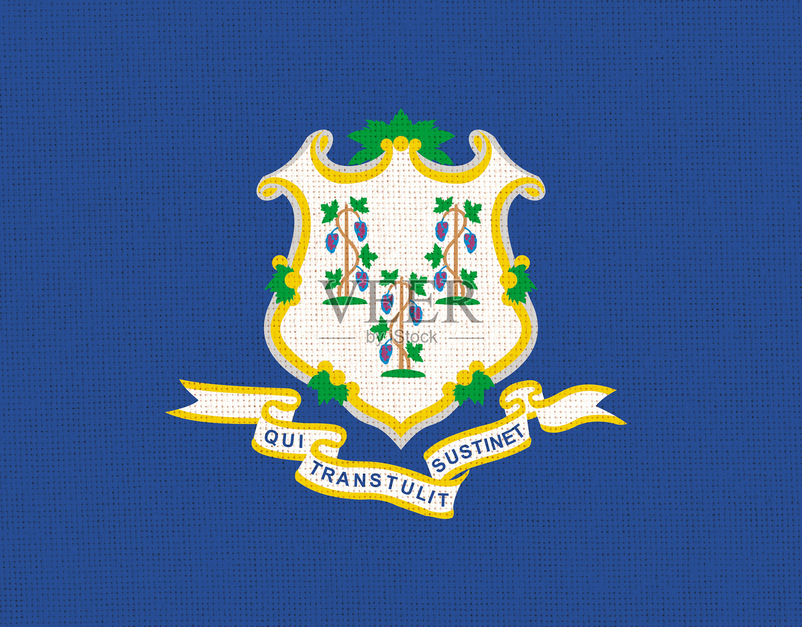 美国康涅狄格州州旗，美利坚合众国康涅狄格州州旗照片摄影图片