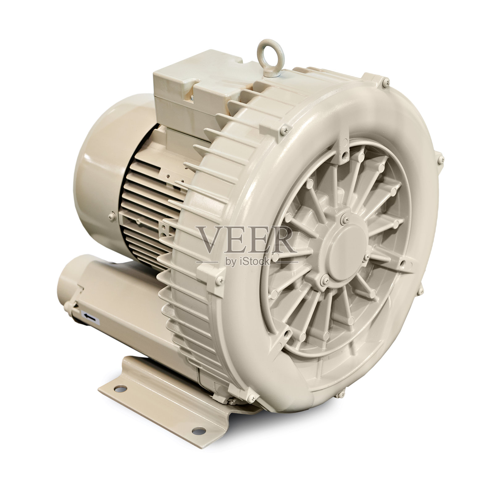 高压鼓风机用于工业系统，孤立在白色背景上照片摄影图片