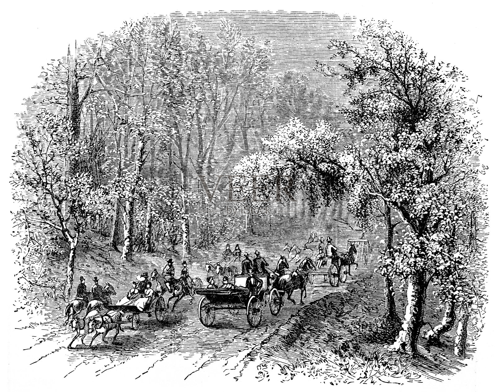 怀特硫磺泉，自驾游插画图片素材