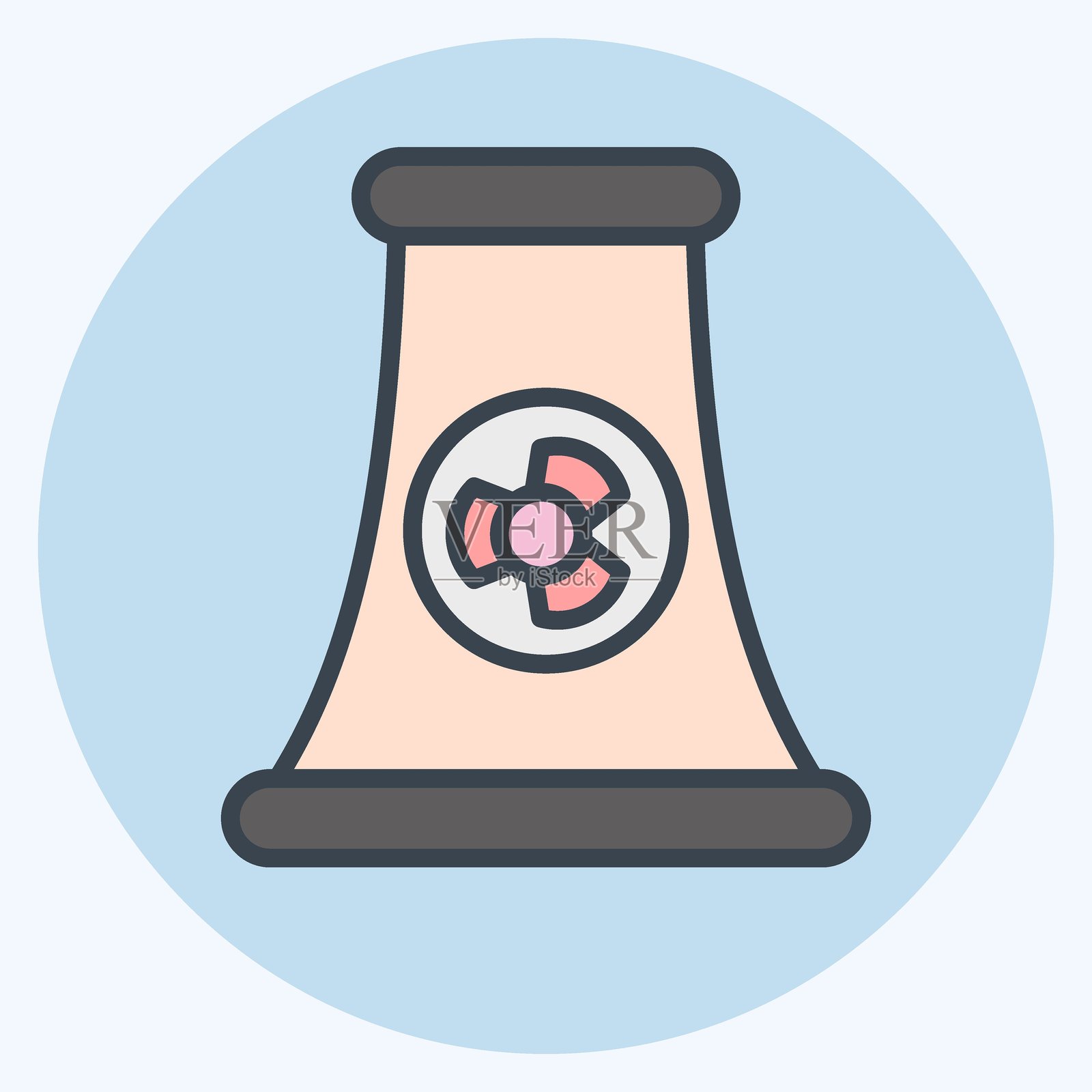 核能生态图标，彩色哑光风格，简约设计插画图片素材