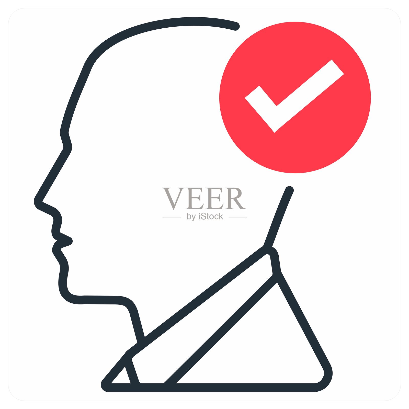 橙色“积极思考”图标概念插画图片素材