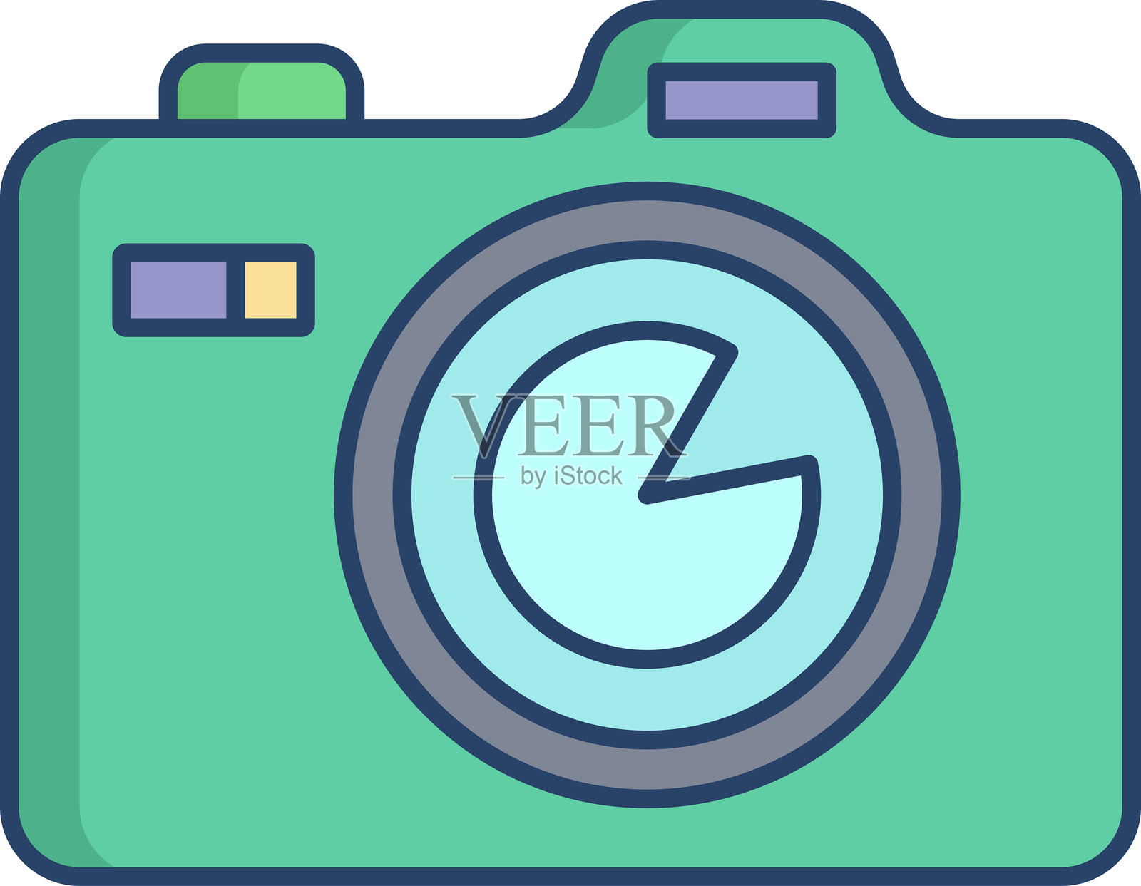 相机线性色彩图标设计插画图片素材