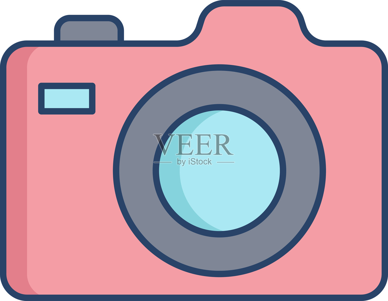 相机线性色彩图标设计插画图片素材