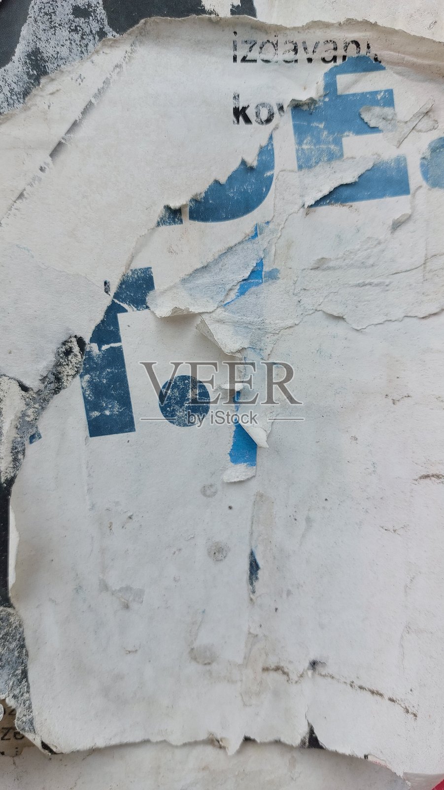 撕裂的街头海报背景，旧纸张纹理，颓废艺术背景照片摄影图片