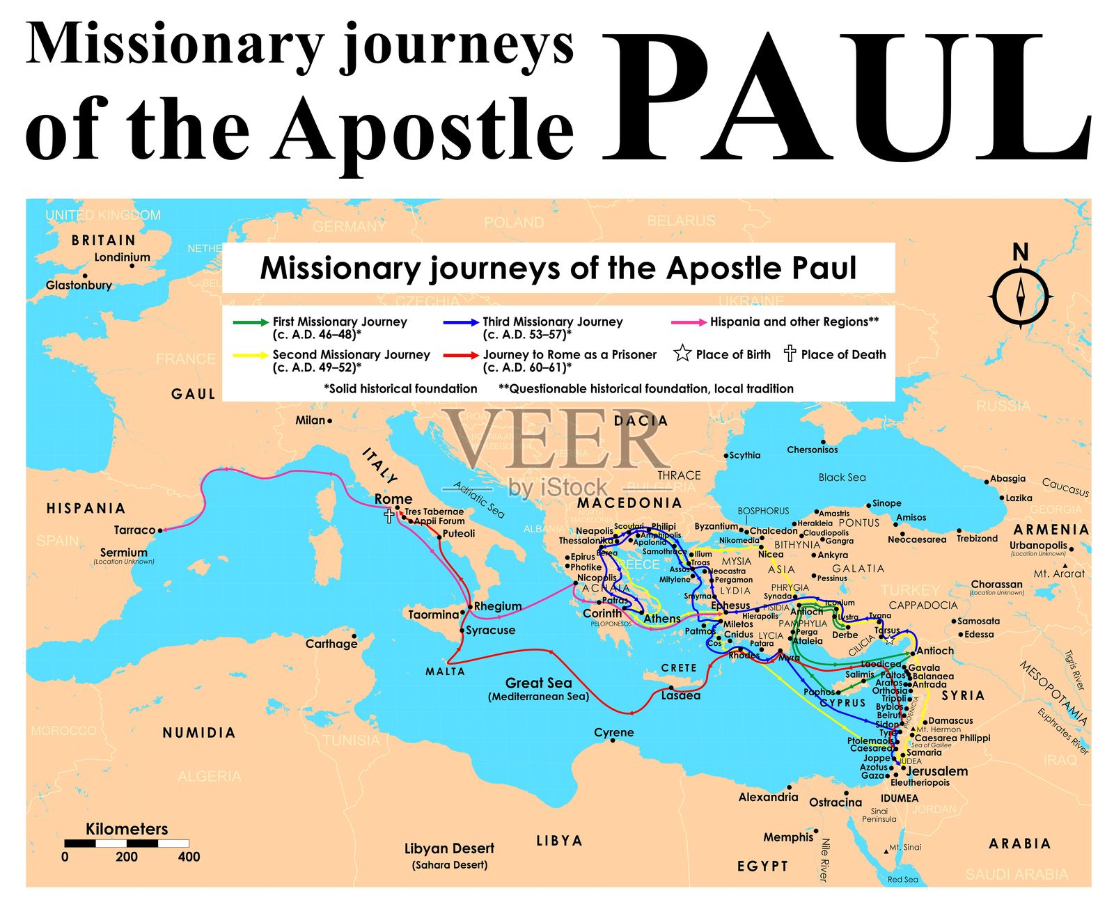 使徒保罗的传教之旅插画图片素材