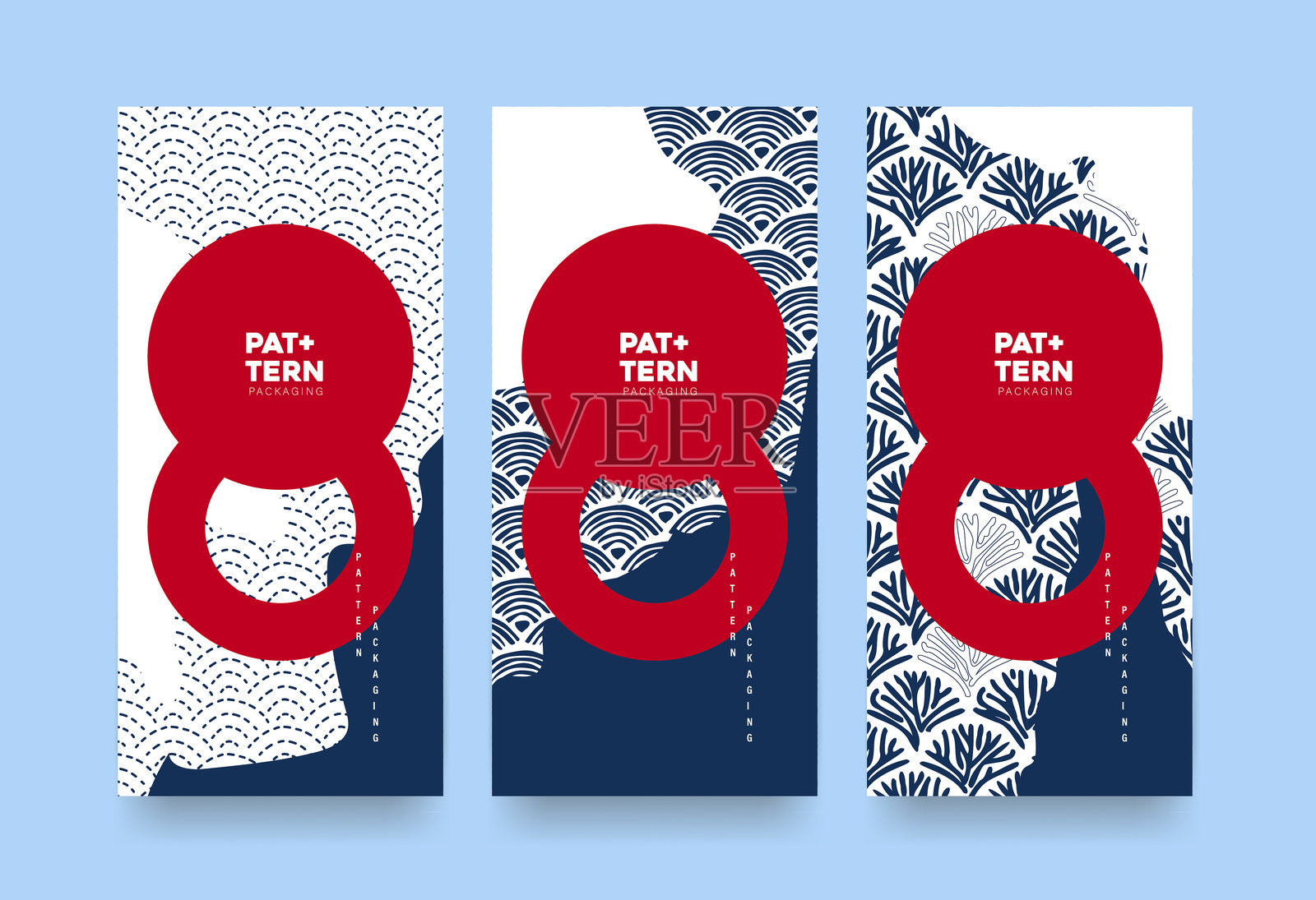 日式包装背景，采用奶油色和海军蓝调的传统靛蓝图案和文化元素，适用于传承品牌和高端印刷。插画图片素材