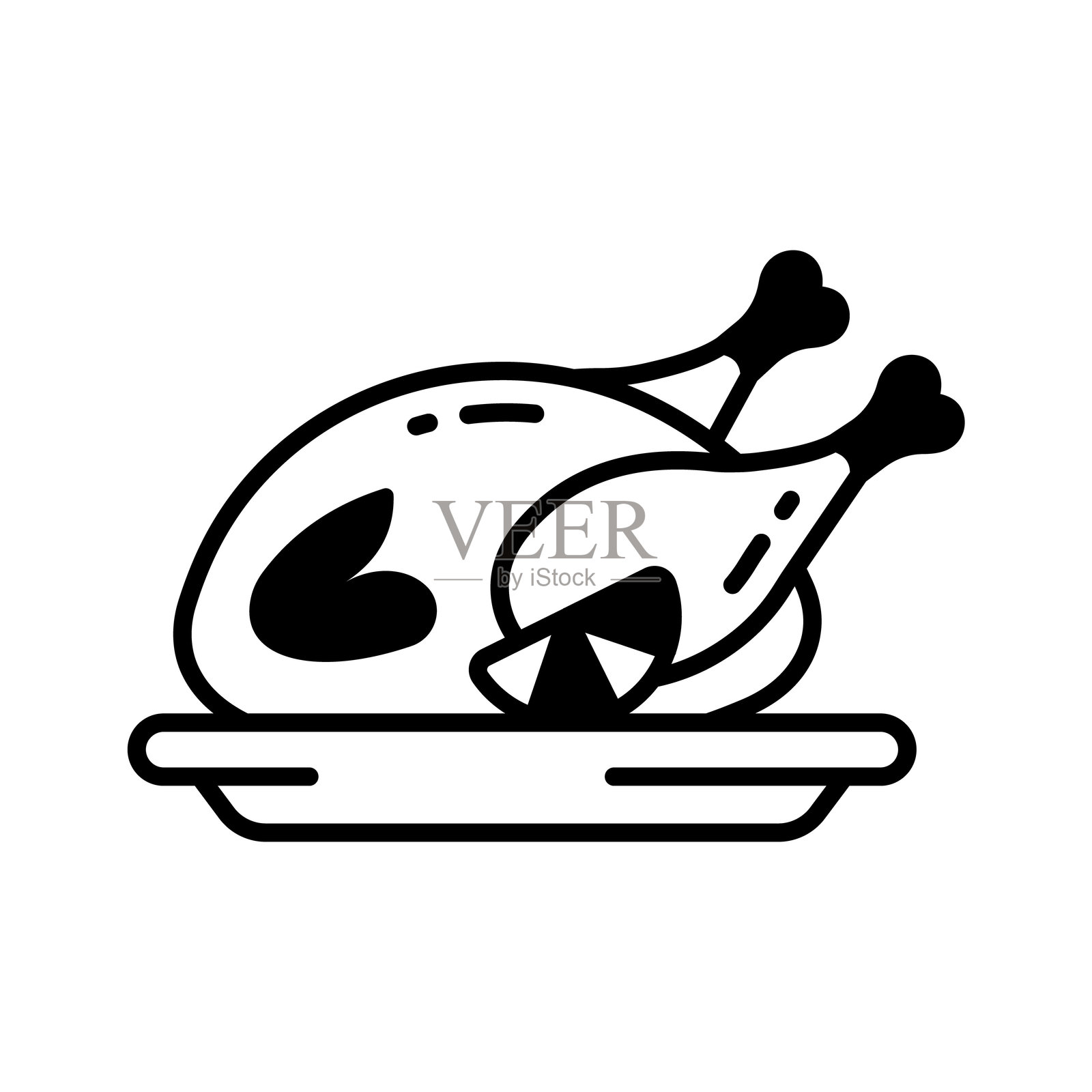 烤火鸡插画图片素材