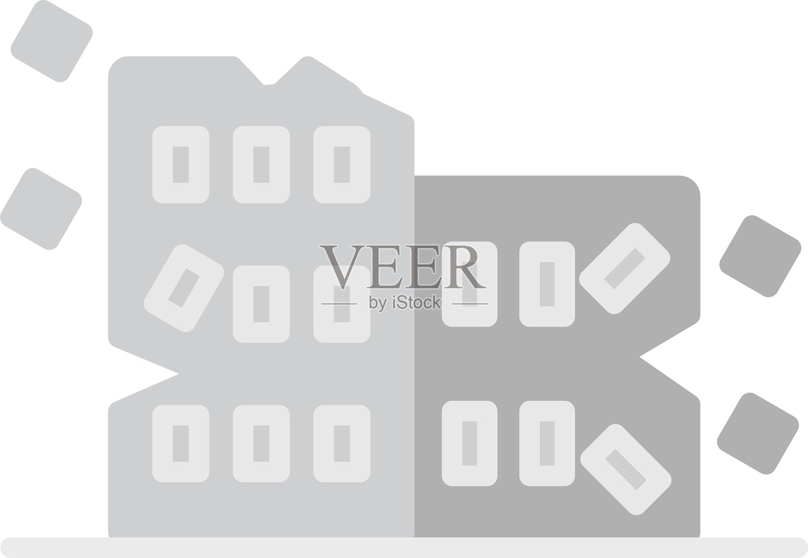 破坏新图标设计创意插画图片素材