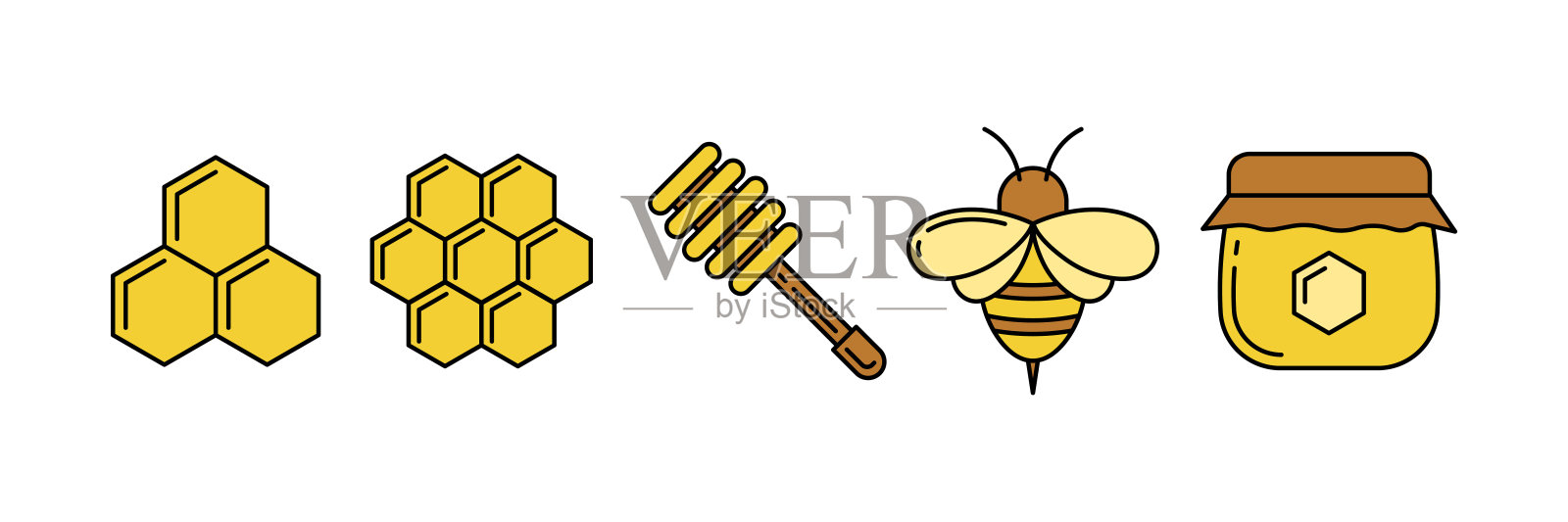 多彩线条图标集插画图片素材