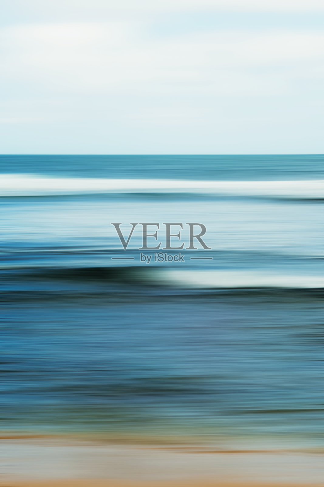 抽象的海洋波浪和海滩地平线动态模糊照片摄影图片