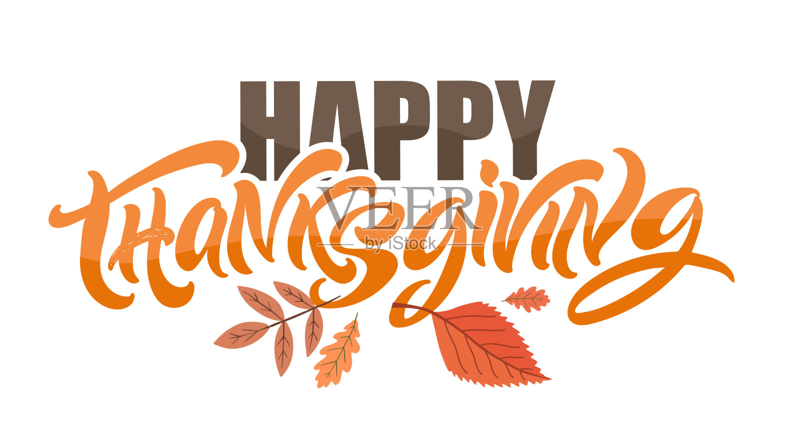 感恩节快乐 - 感恩 - 铭记 - 可爱的涂鸦手绘艺术字。适用于T恤印花、马克杯、包袋。100%手绘矢量图插画图片素材