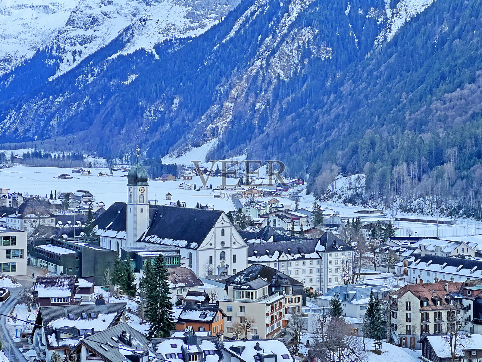 瑞士上瓦尔登州恩格尔贝格本笃会修道院（恩格尔贝格修道院）照片摄影图片