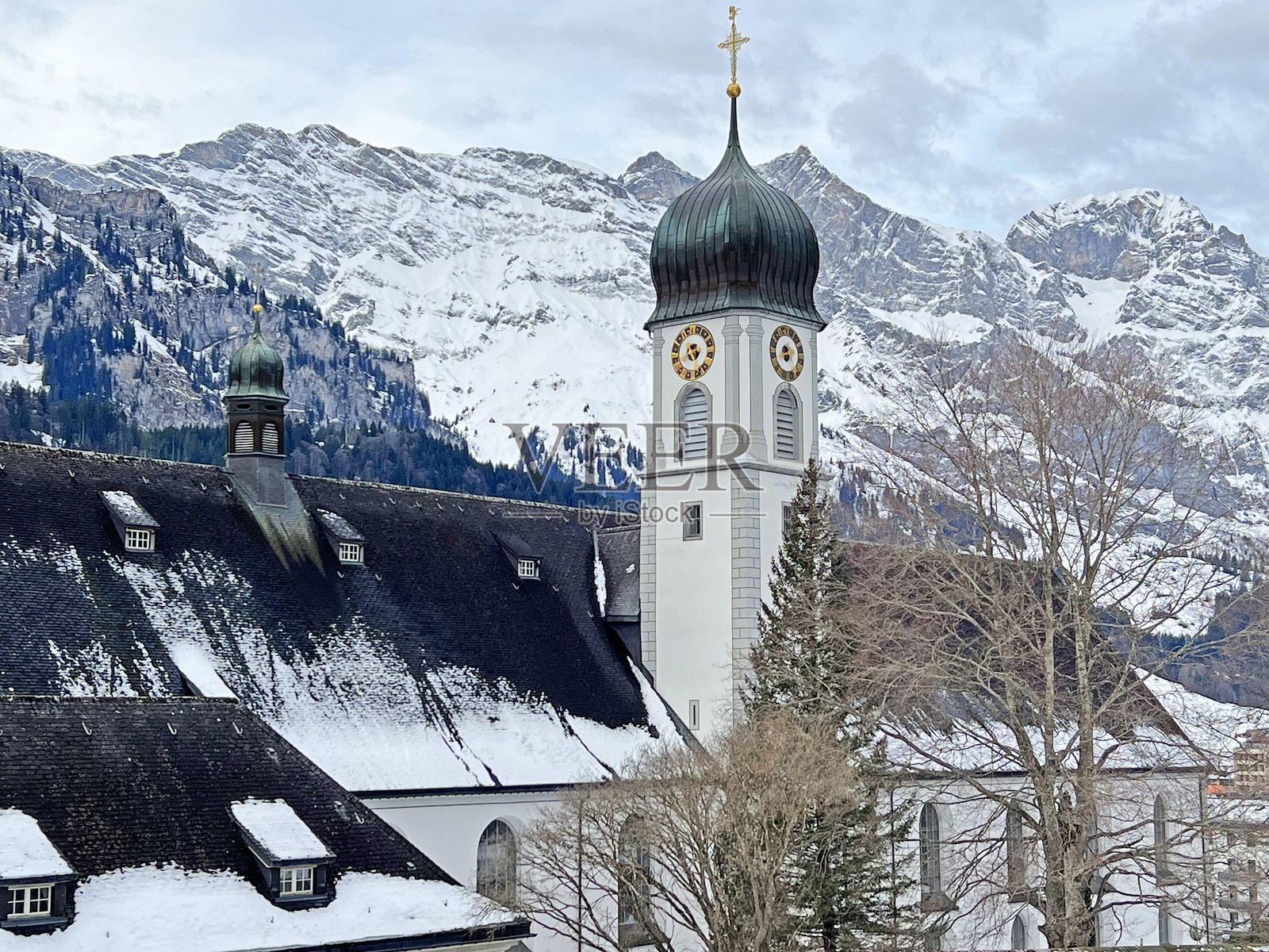 瑞士上瓦尔登州恩格尔贝格本笃会修道院（恩格尔贝格修道院）照片摄影图片