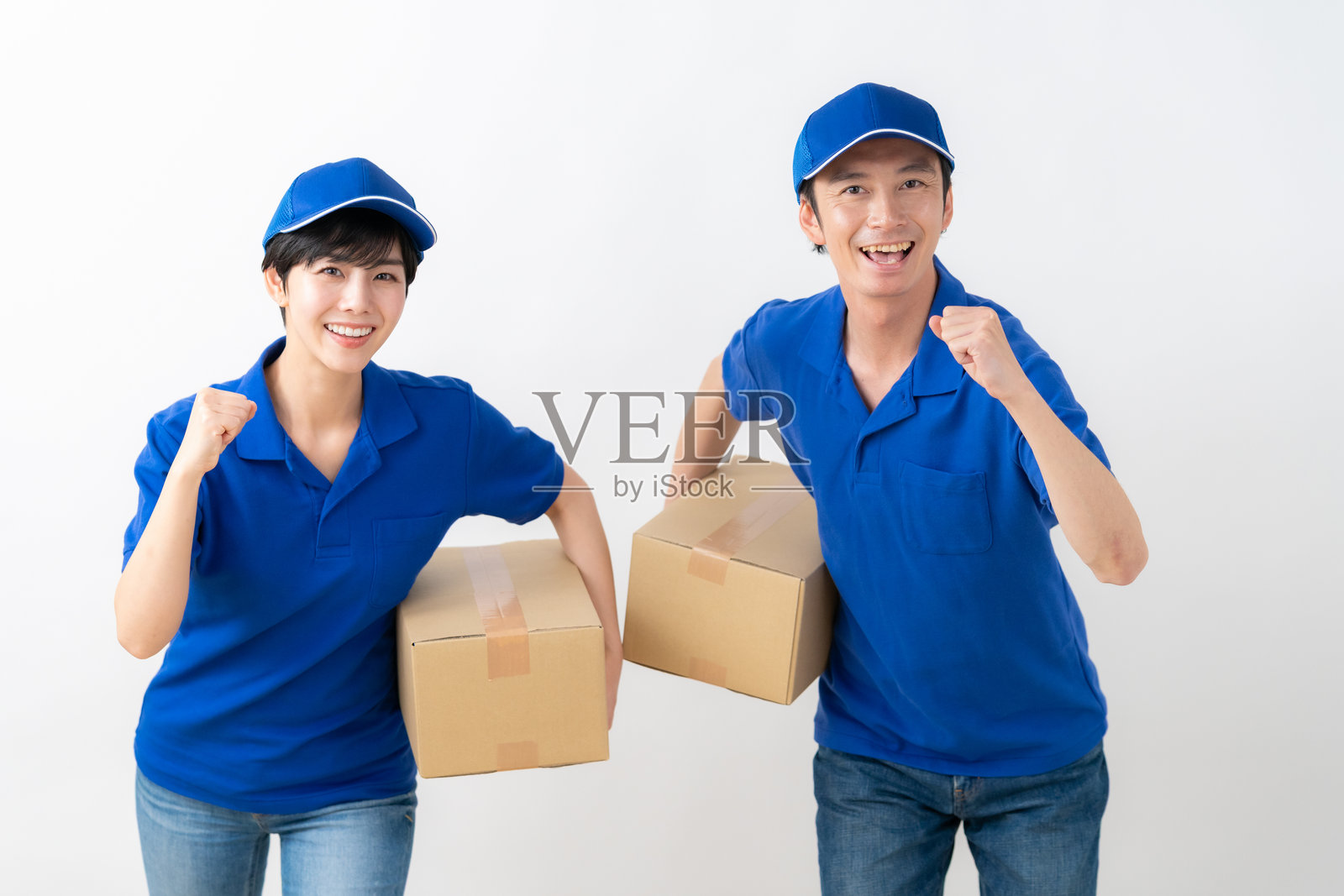 搬家公司在白色背景上照片摄影图片