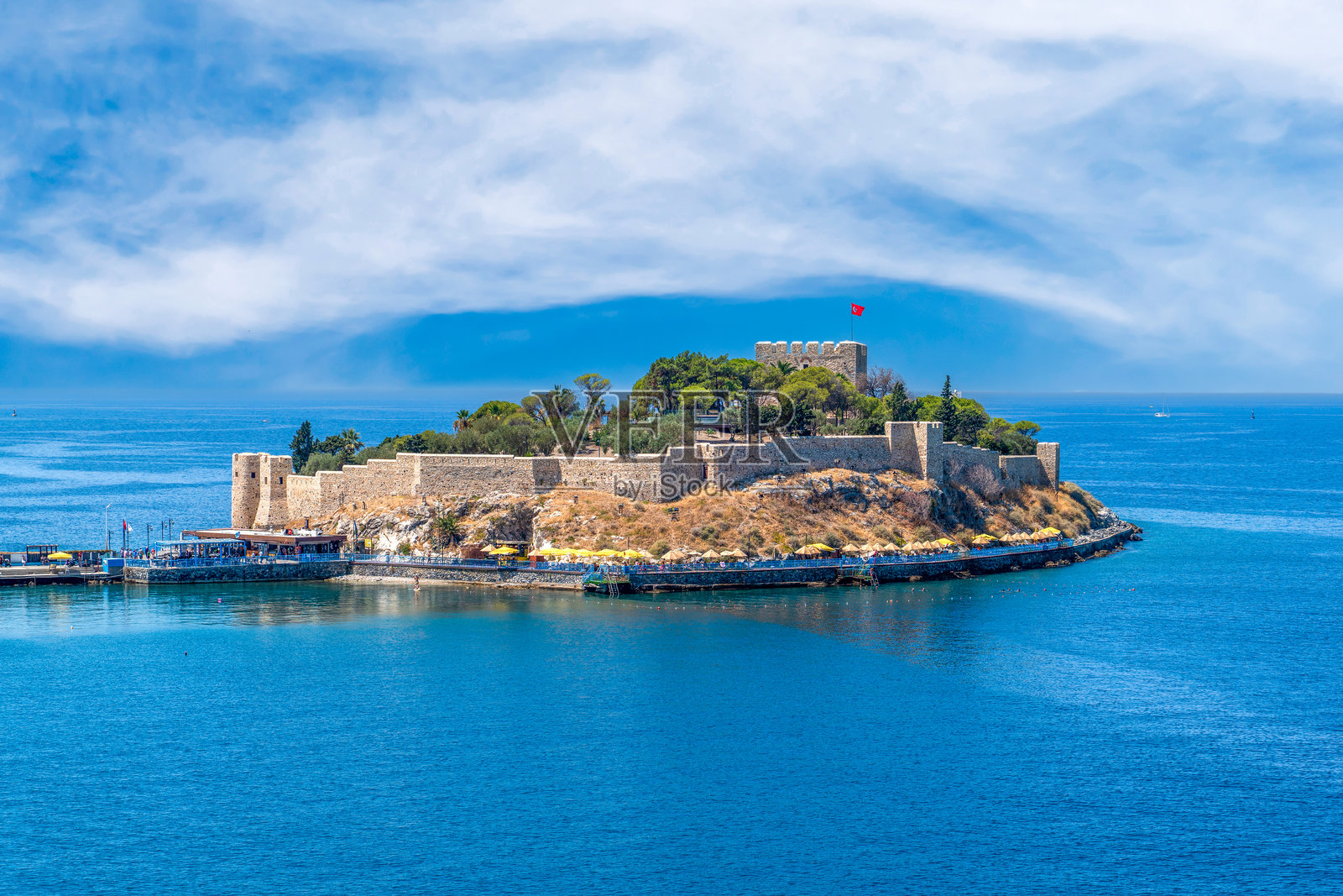 鸽子岛（Güvercinada）要塞，库沙达斯，艾登，土耳其照片摄影图片