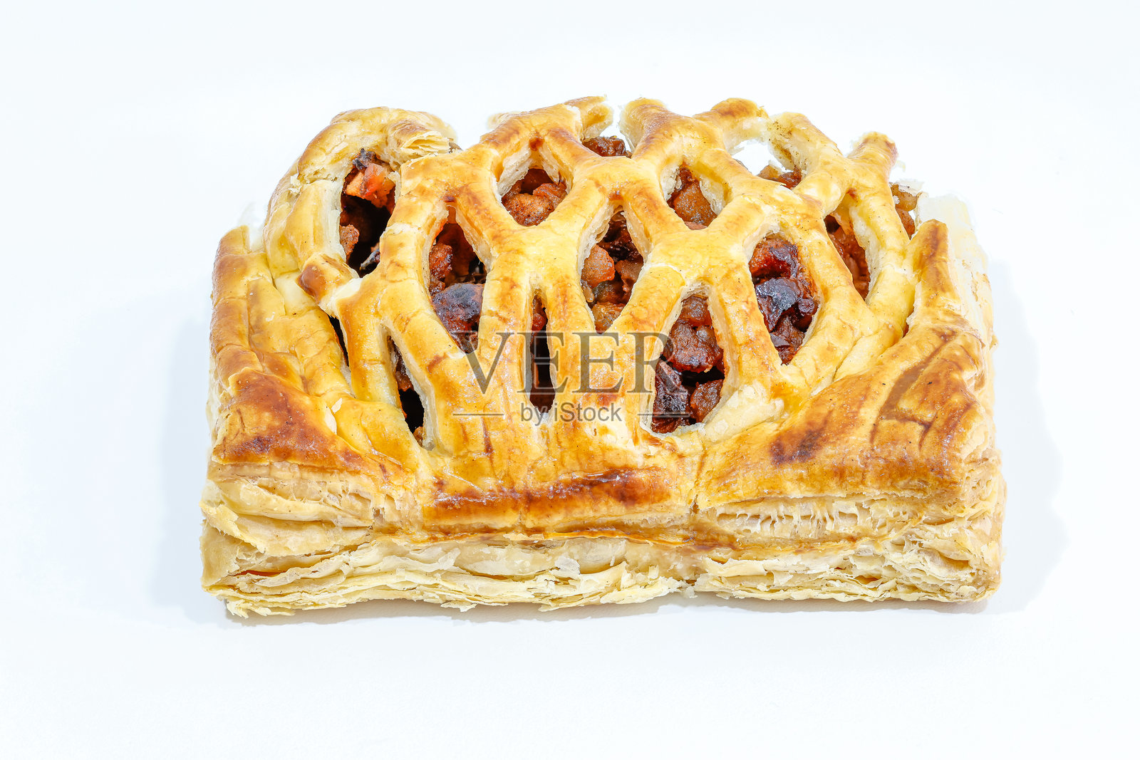 葡萄干核桃馅的酥皮派照片摄影图片