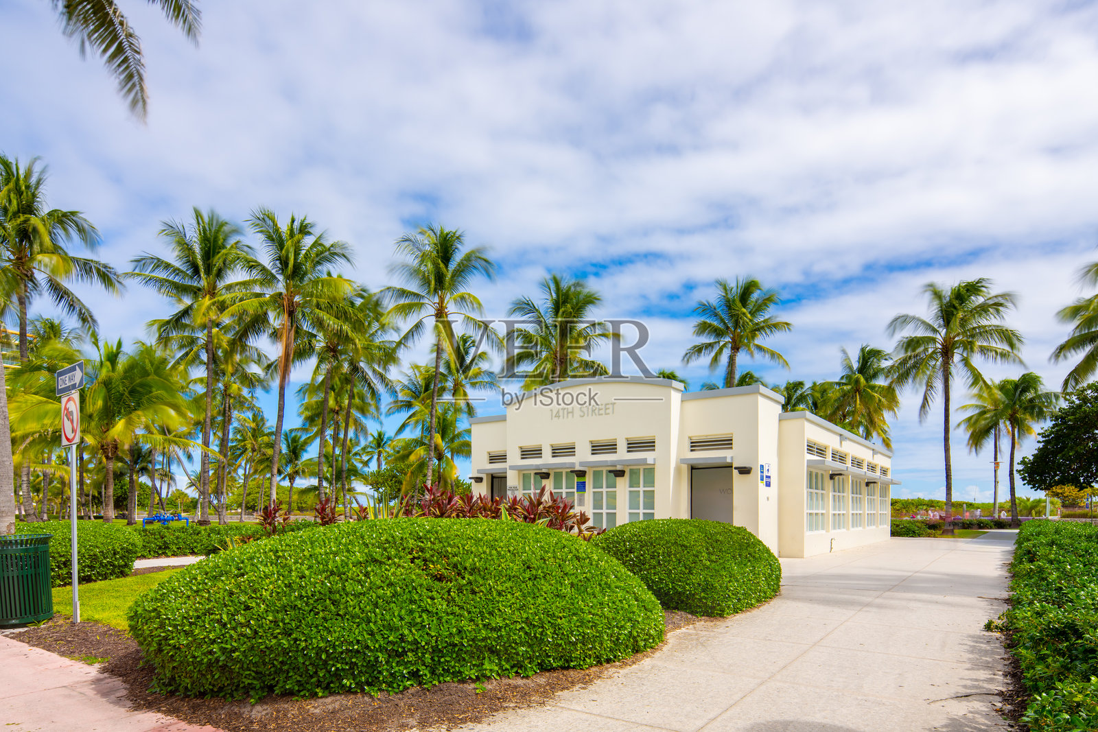 迈阿密海滩海洋大道公共卫生间照片摄影图片