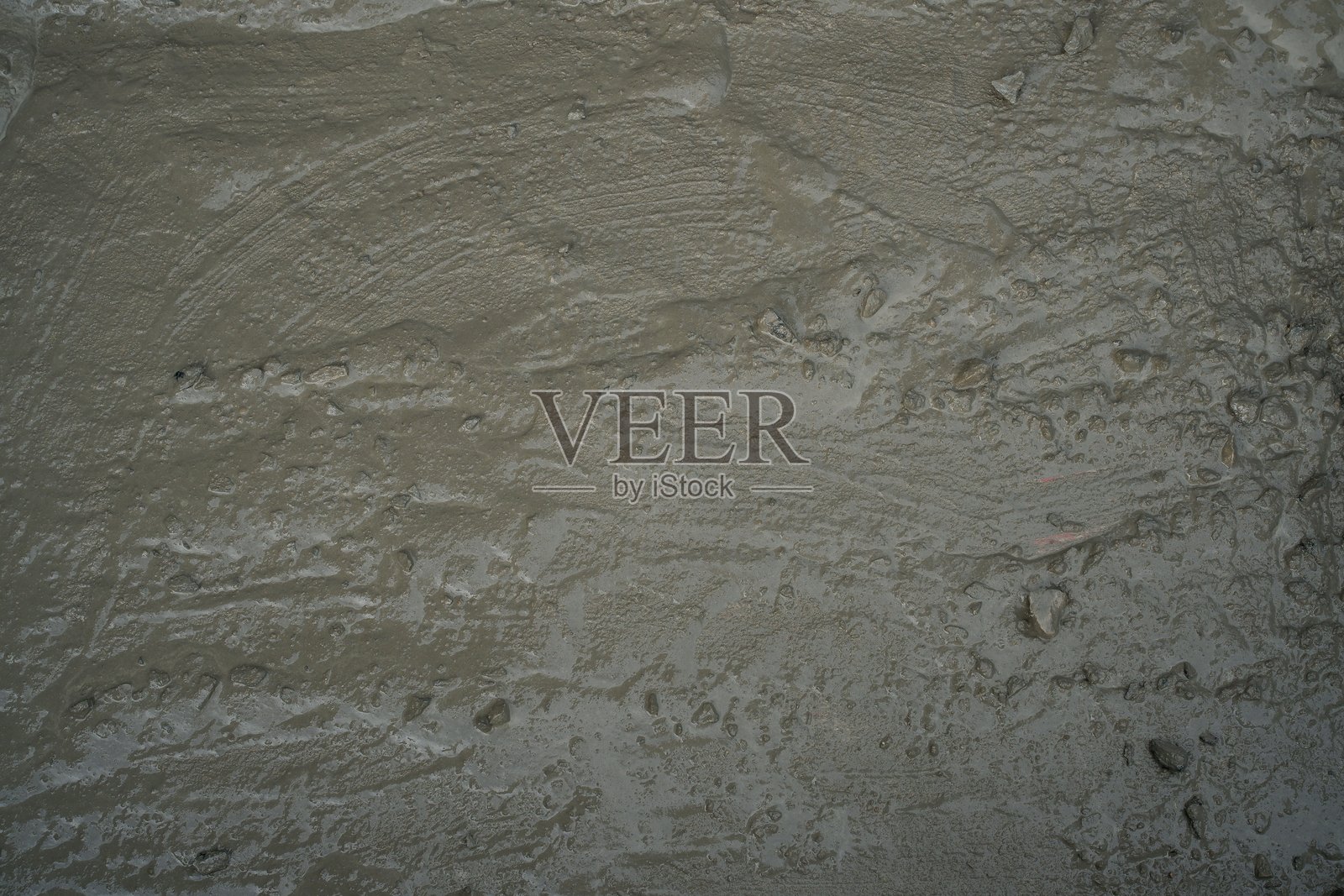 新鲜浇筑湿混凝土表面的高分辨率纹理特写：非常适合用作背景，照片摄影图片