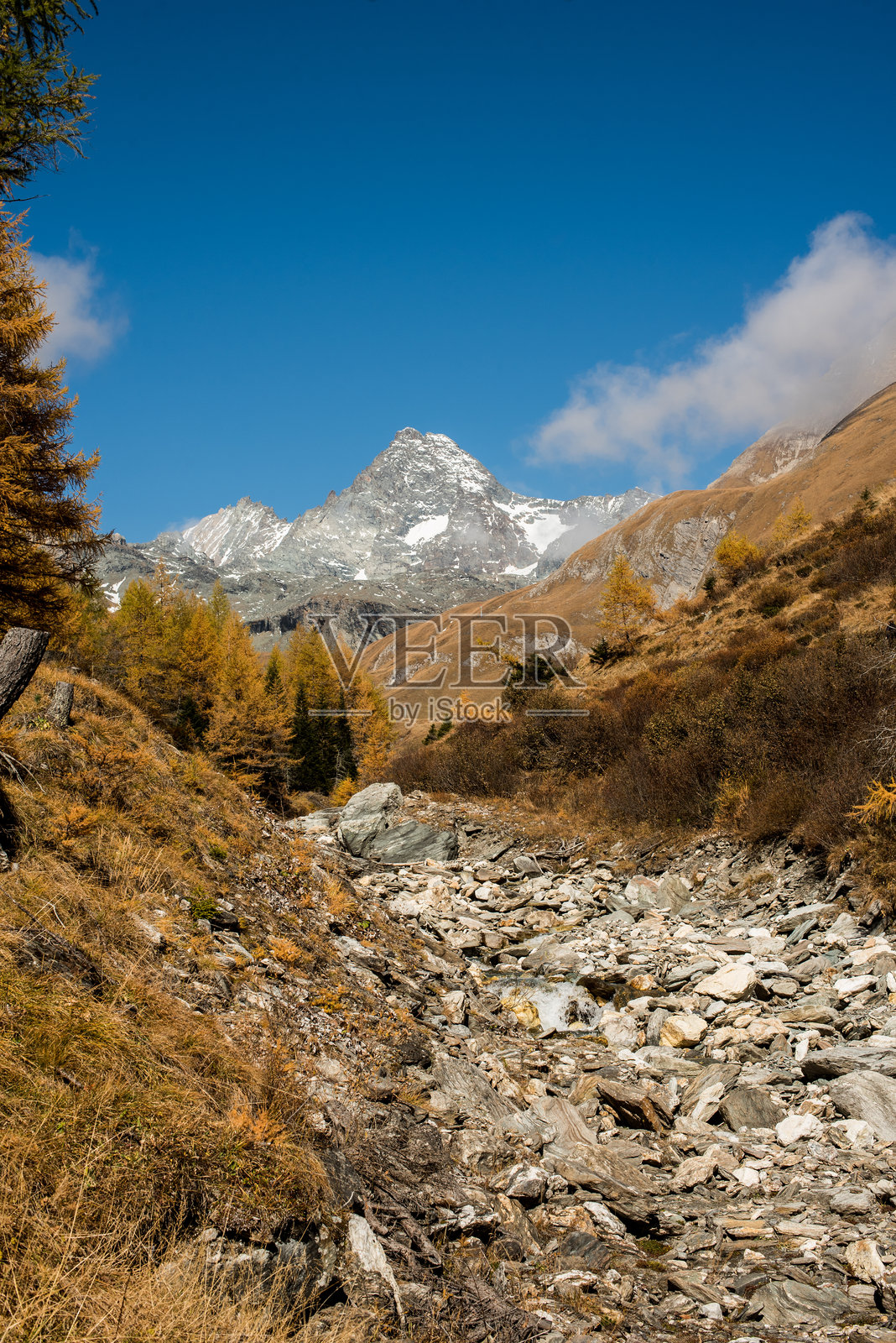 奥地利阿尔卑斯山格罗斯格洛克纳附近秋景照片摄影图片