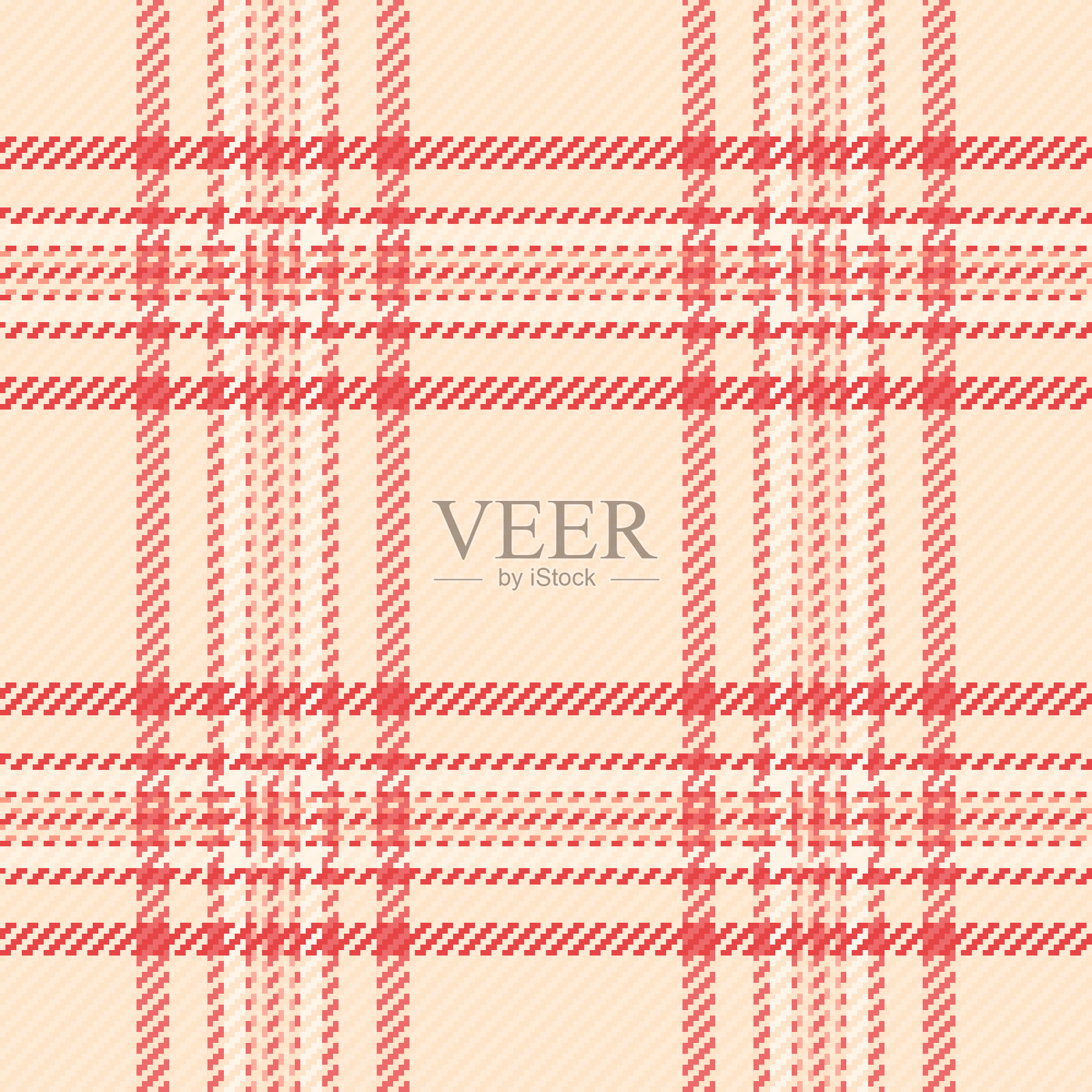 古董格纹背景无缝，优雅的纺织品苏格兰格子布。无限纹理矢量格子图案，采用木瓜鞭和浅色。插画图片素材